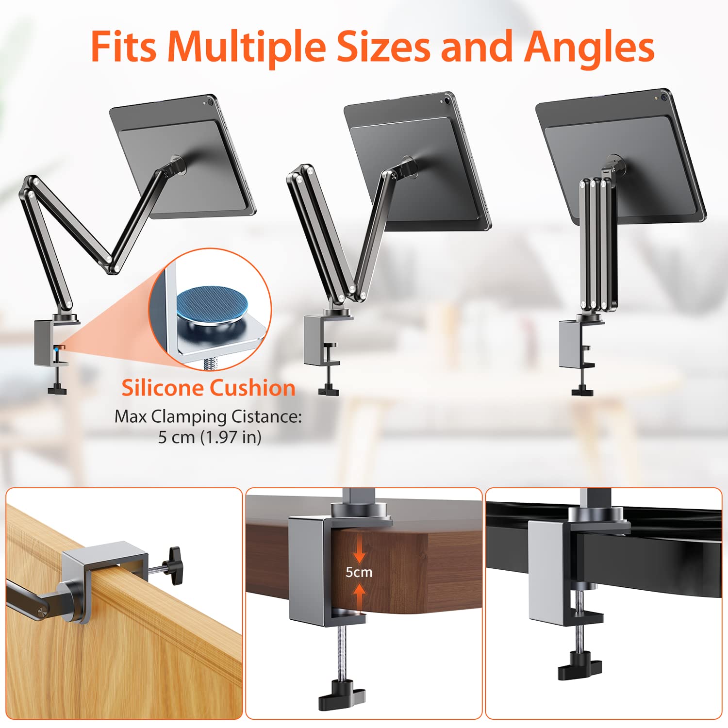 KU XIU Magnetic iPad Pro 12.9 Stand - Foldable Adjustable Tablet Holder for iPad Air 13