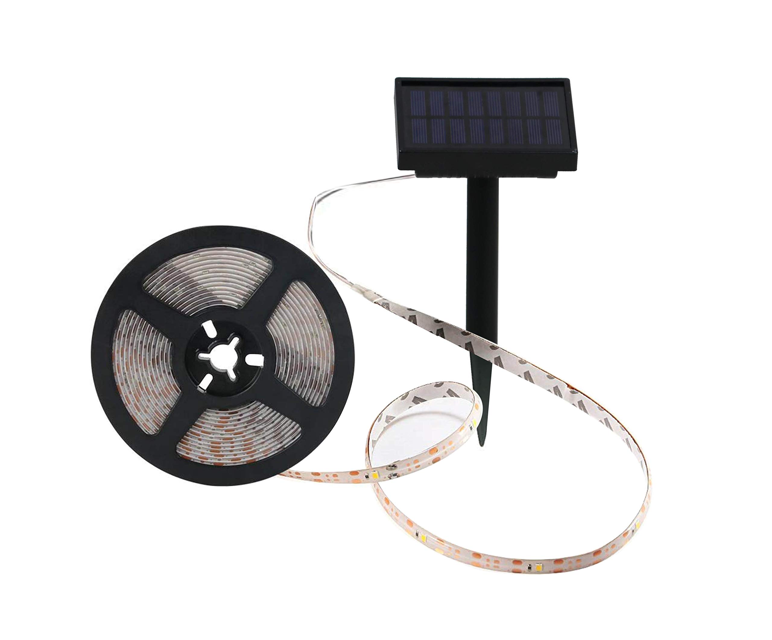16ft Solar Tape Lights Waterproof - Deck Impressions Weatherproof LED Strip with Still/Flashing Modes - Perfect for Outdoor Deck, Patio, Garden & Pathway Lighting