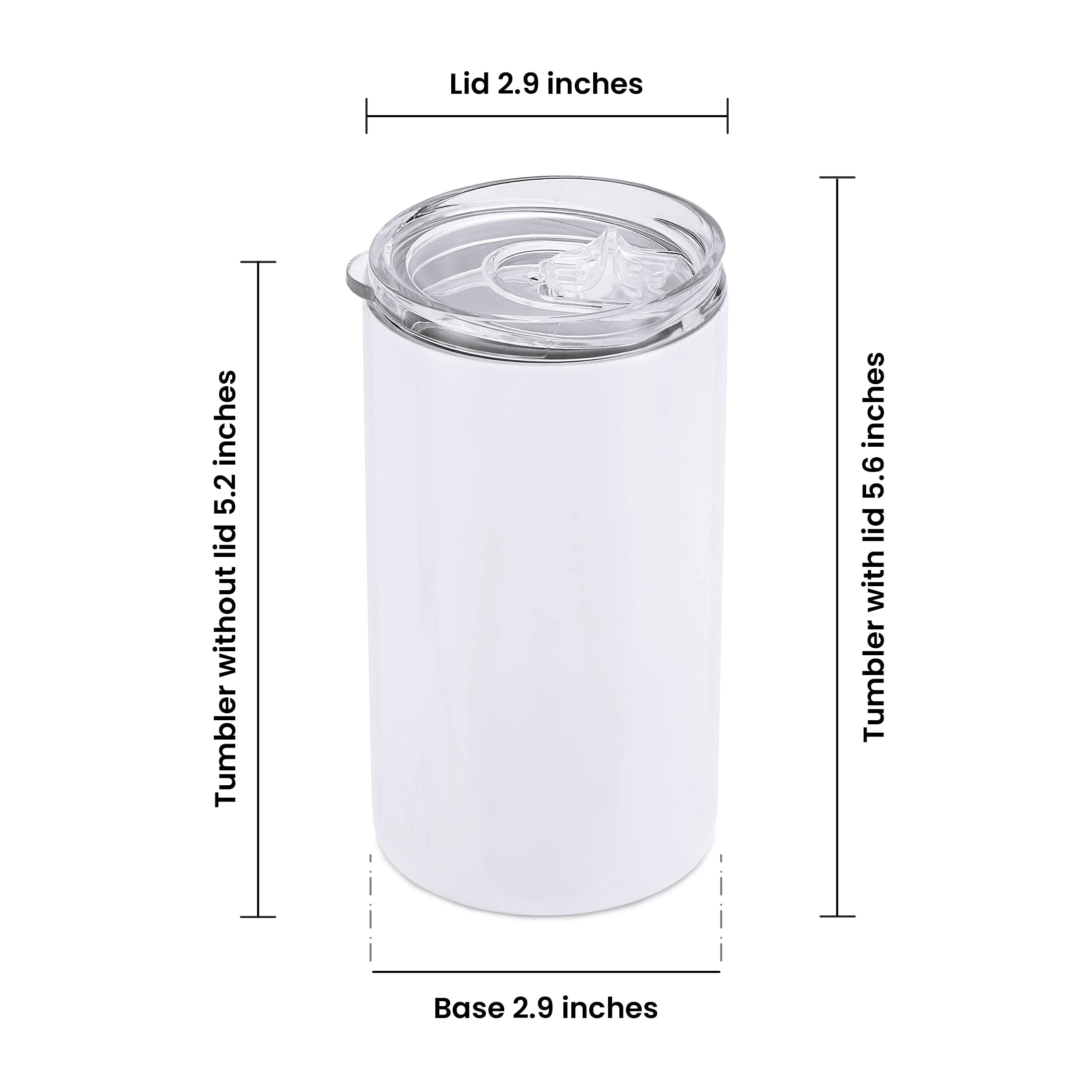 Makerflo 14 oz White Skinny Sublimation Blank Tumbler with Lid and Straw - Pack of 25 | DIY Craft Tumbler for Sublimation, Epoxy, UV DTF, Vinyl & Laser Engraving | Perfect for Personalized Gifts, Promotional Items & Home Decor
