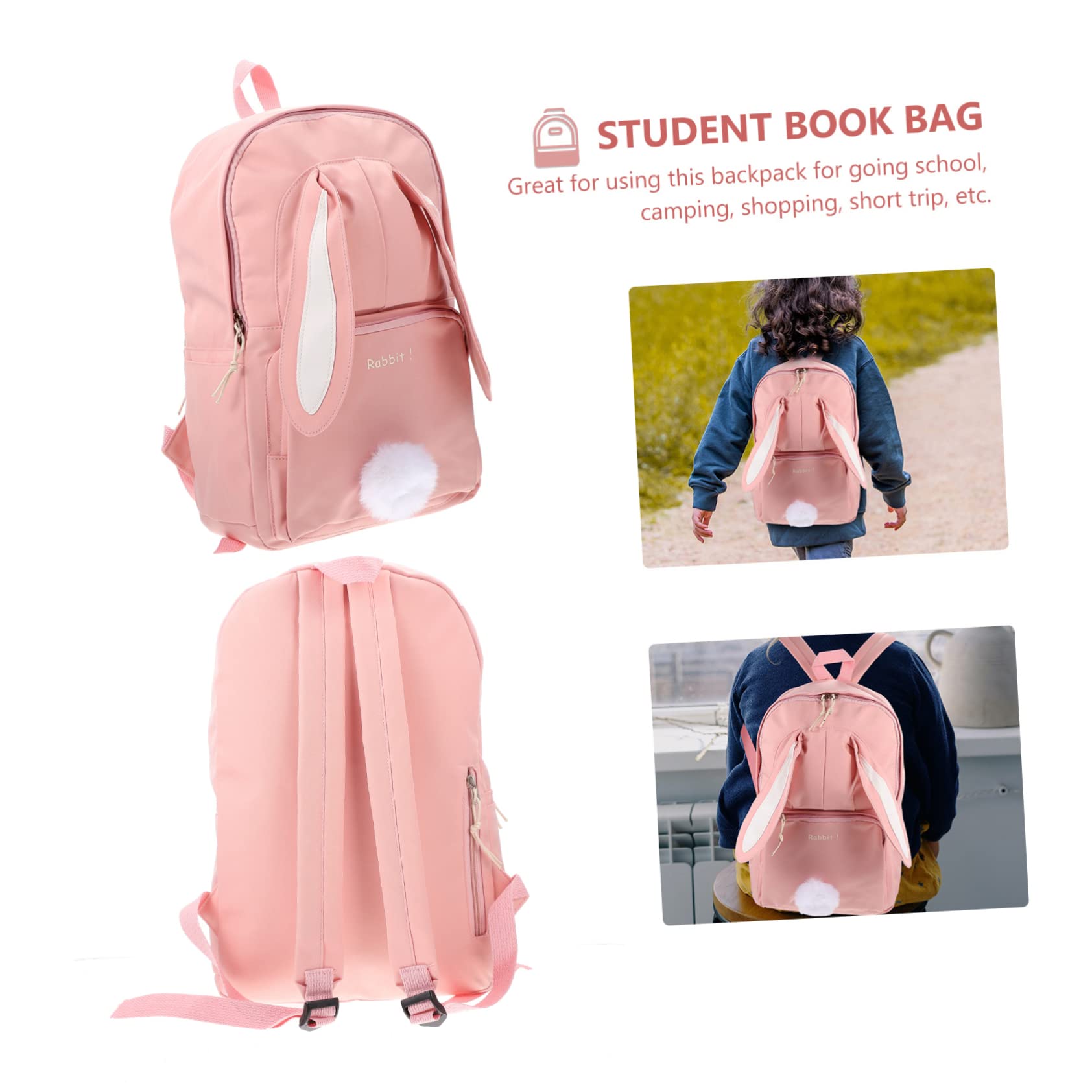GALPADA 5-Piece Bunny Design Backpack Set - Lightweight Travel Bags for Kids, Durable Nylon School Backpack with Zipper Closure (Perfect for School, Travel, Shopping & Outdoor Adventures)
