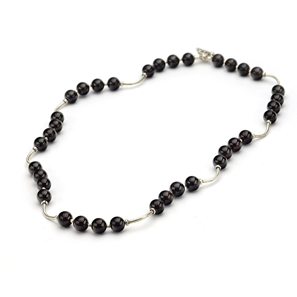 Gorgeous Garnet and Sterling Silver Necklace for Women | Elegant Jewelry Gift for Her | Perfect for Valentine's Day, Anniversary & Special Occasions