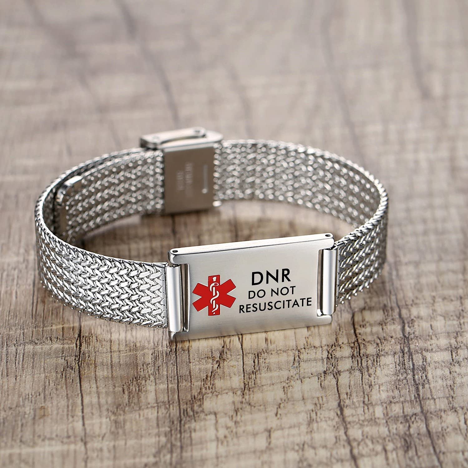 Adjustable Stainless Steel Mesh Medical Alert Bracelet for Men & Women - Emergency Medical ID Jewelry for Diabetes, Allergies & Heart Conditions | Perfect for Daily Wear & Outdoor Activities