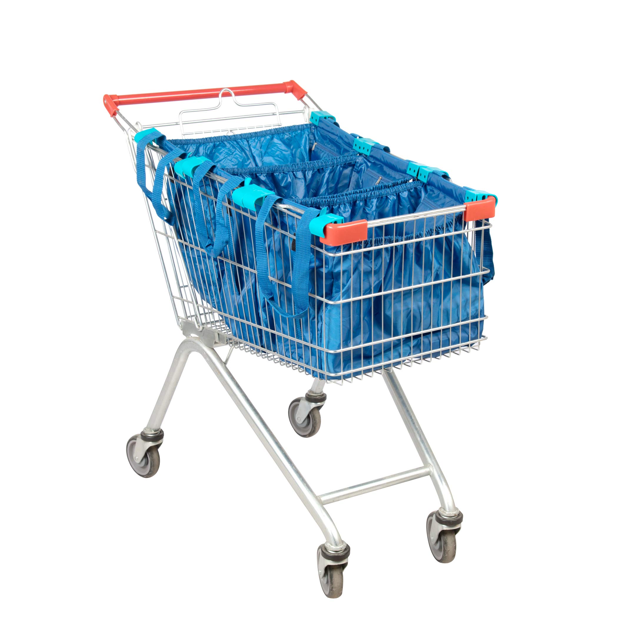Reusable Shopping Cart Bags (Set of 3) - Foldable, Washable & Eco-Friendly Grocery Tote Bags for Groceries, Farmers Market, Beach & Travel - Heavy Duty Multi-Use Storage Solution