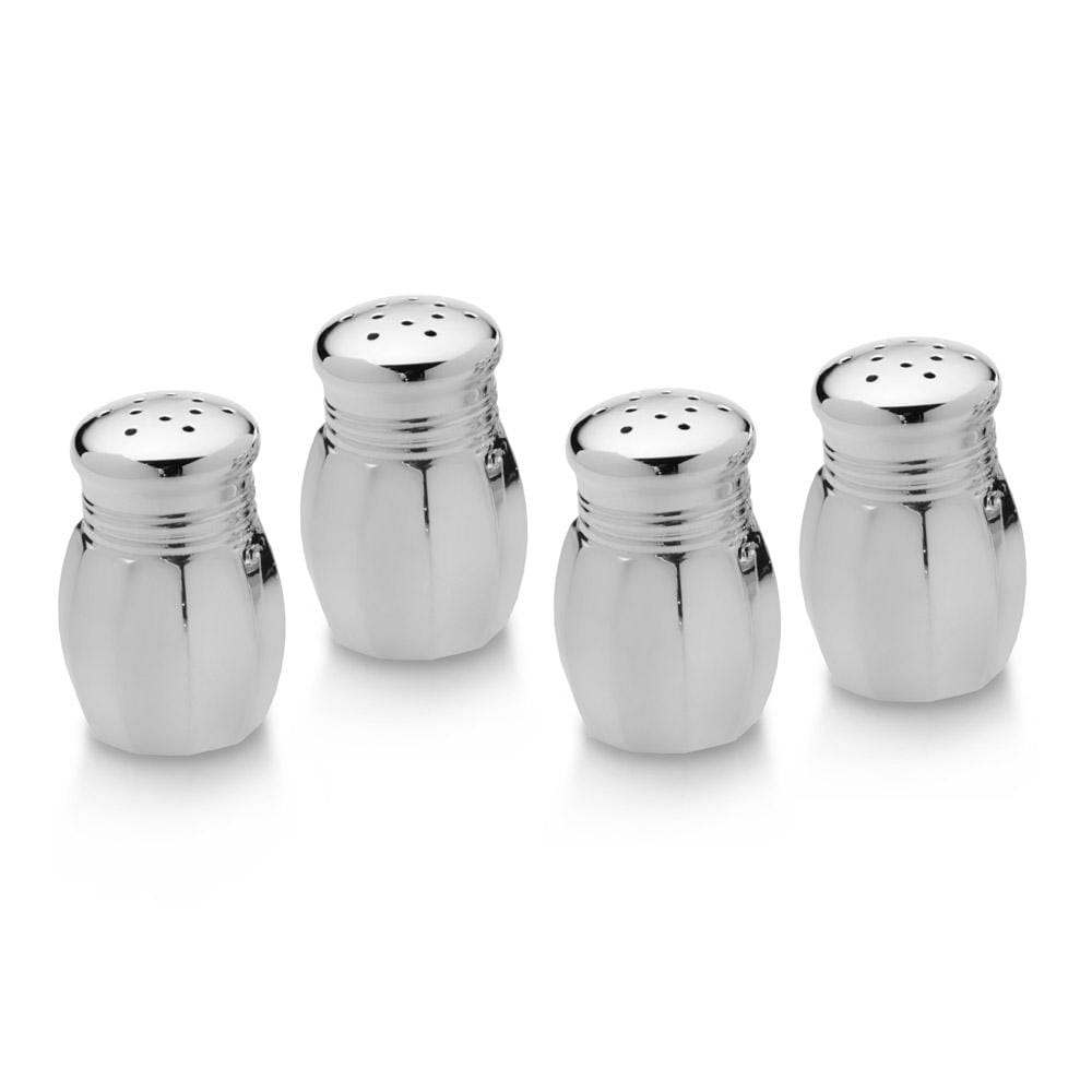 Premium Set of 4 Sterling Silver Salt and Pepper Shakers - Elegant Dining Tableware for Home, Restaurant & Gift Giving