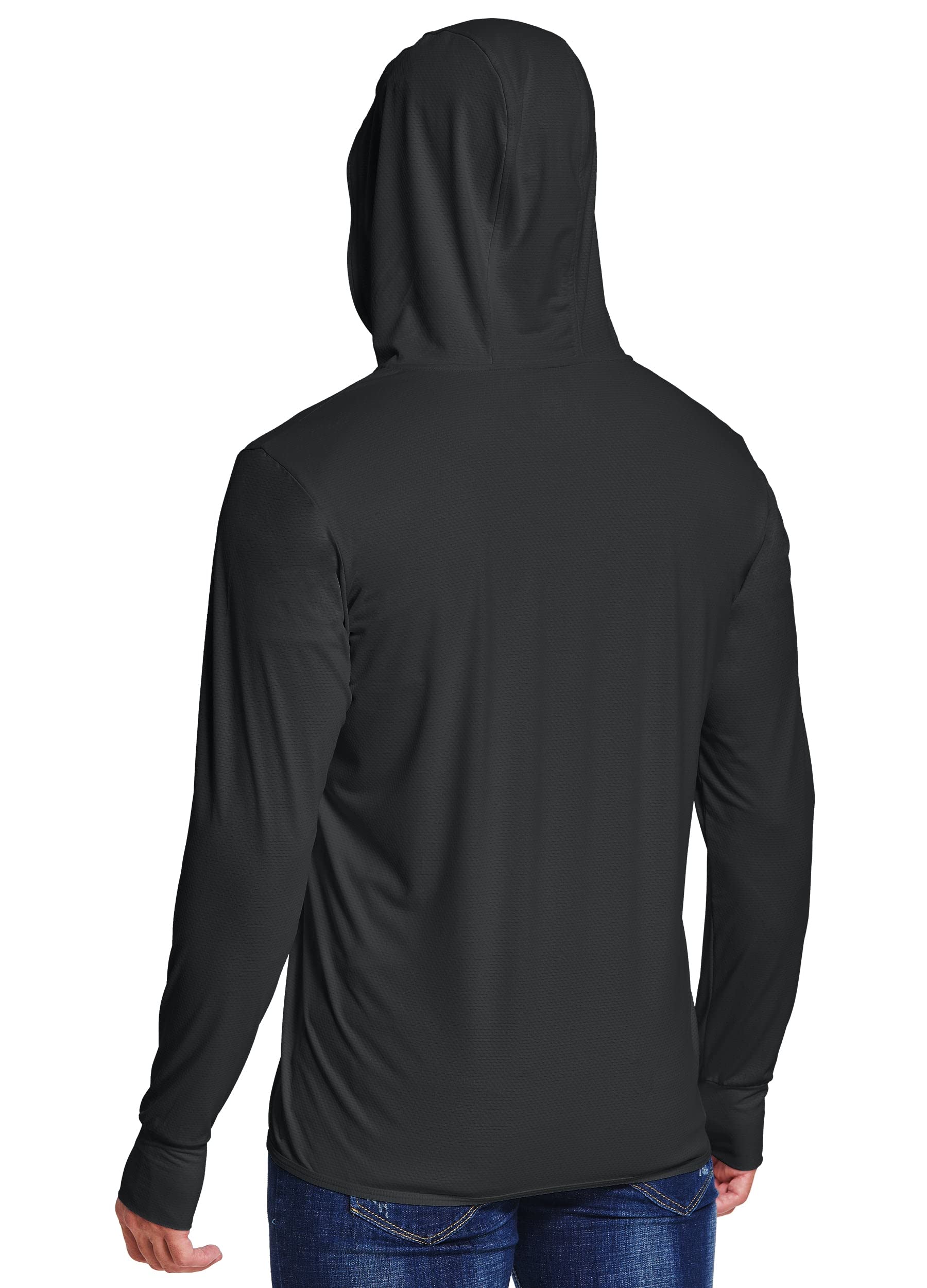 Willit Men's UPF 50+ Sun Protection Hooded Jacket - Lightweight SPF UV Shirt for Hiking, Fishing & Outdoor Activities - Long Sleeve Full Zip Windbreaker for Summer Adventures