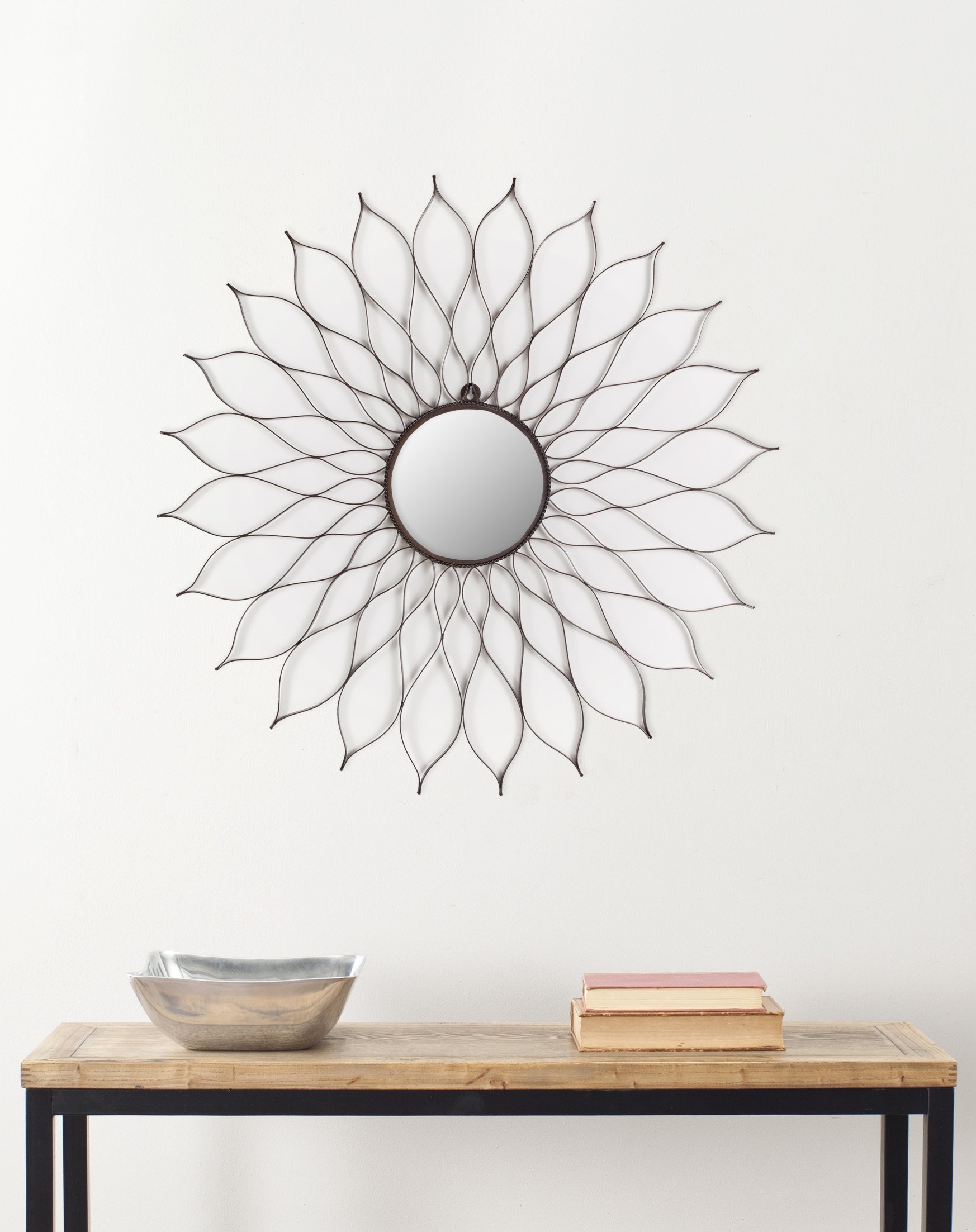 SAFAVIEH Antique Flower Wall Mirror - Vintage Home Decor for Living Room, Bedroom & Entryway