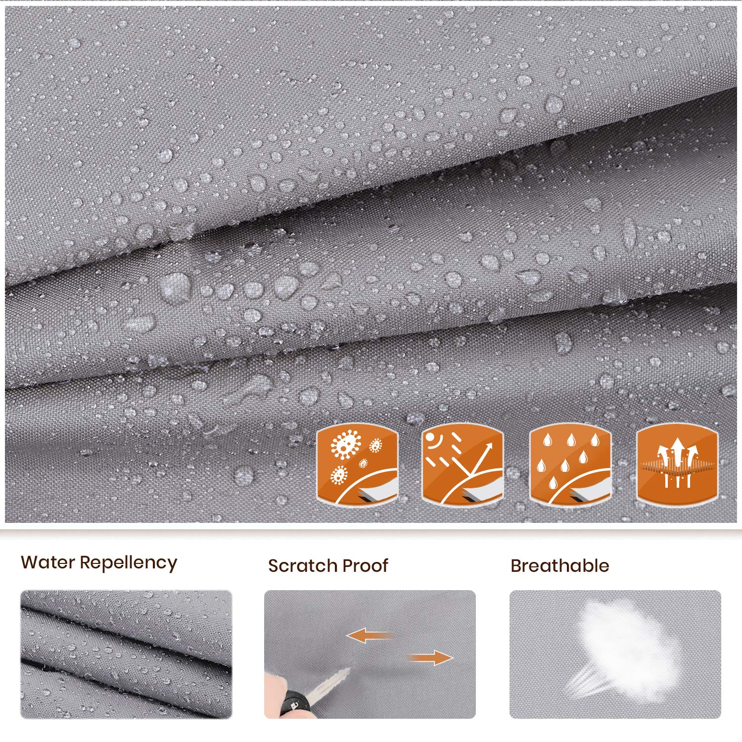 Upgraded 300D Ripstop Diamond Travel Trailer RV Cover 24'-27' - Waterproof Camper Cover with Adhesive Repair Patch | Heavy-Duty Protection for Outdoor Storage & Winter Use