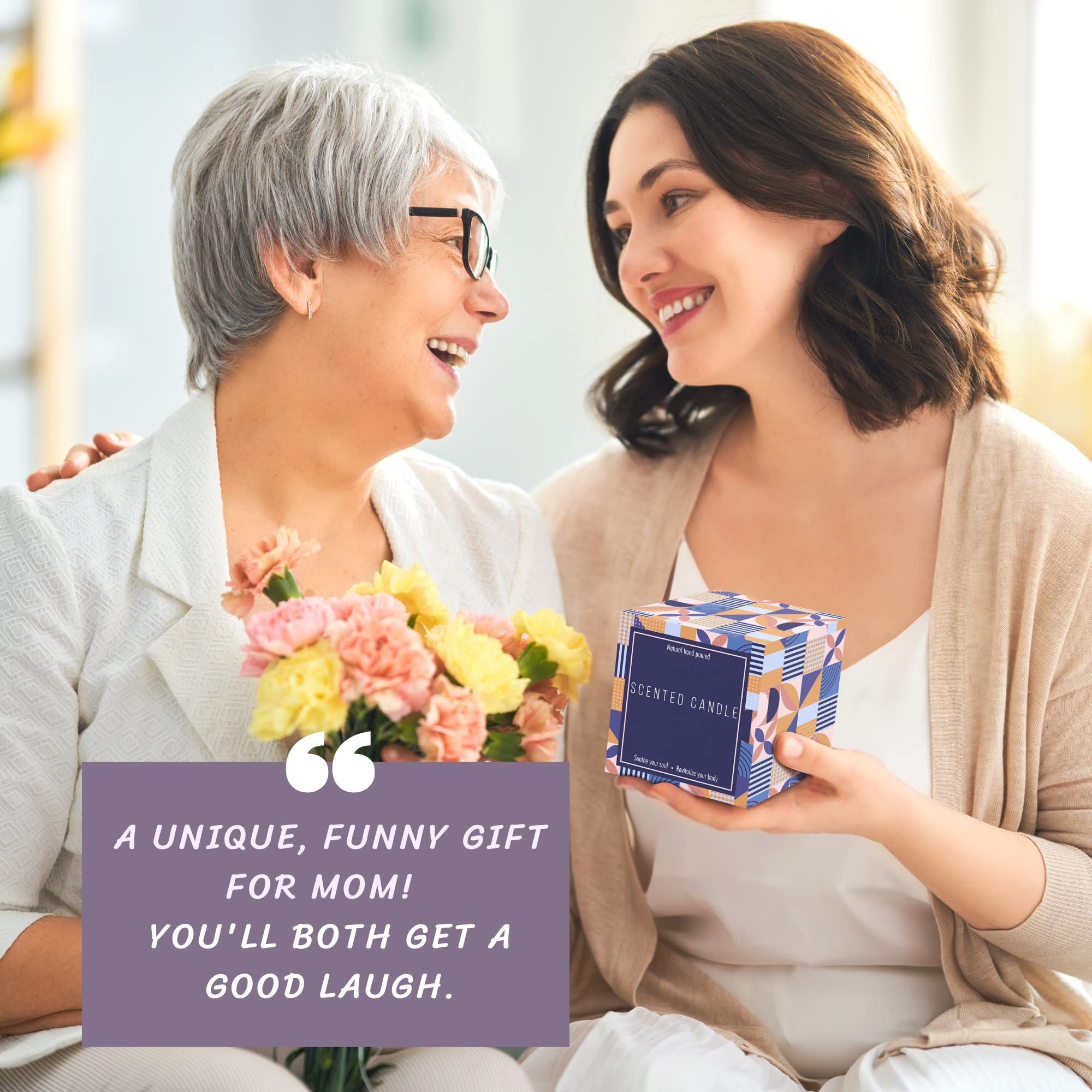 Lavender Scented Candle - Thoughtful Gift for Mom from Daughter, Son & Kids - Perfect for Birthday, Mother's Day, Valentine's & Christmas - Relaxing Aromatherapy for Home, Spa & Meditation