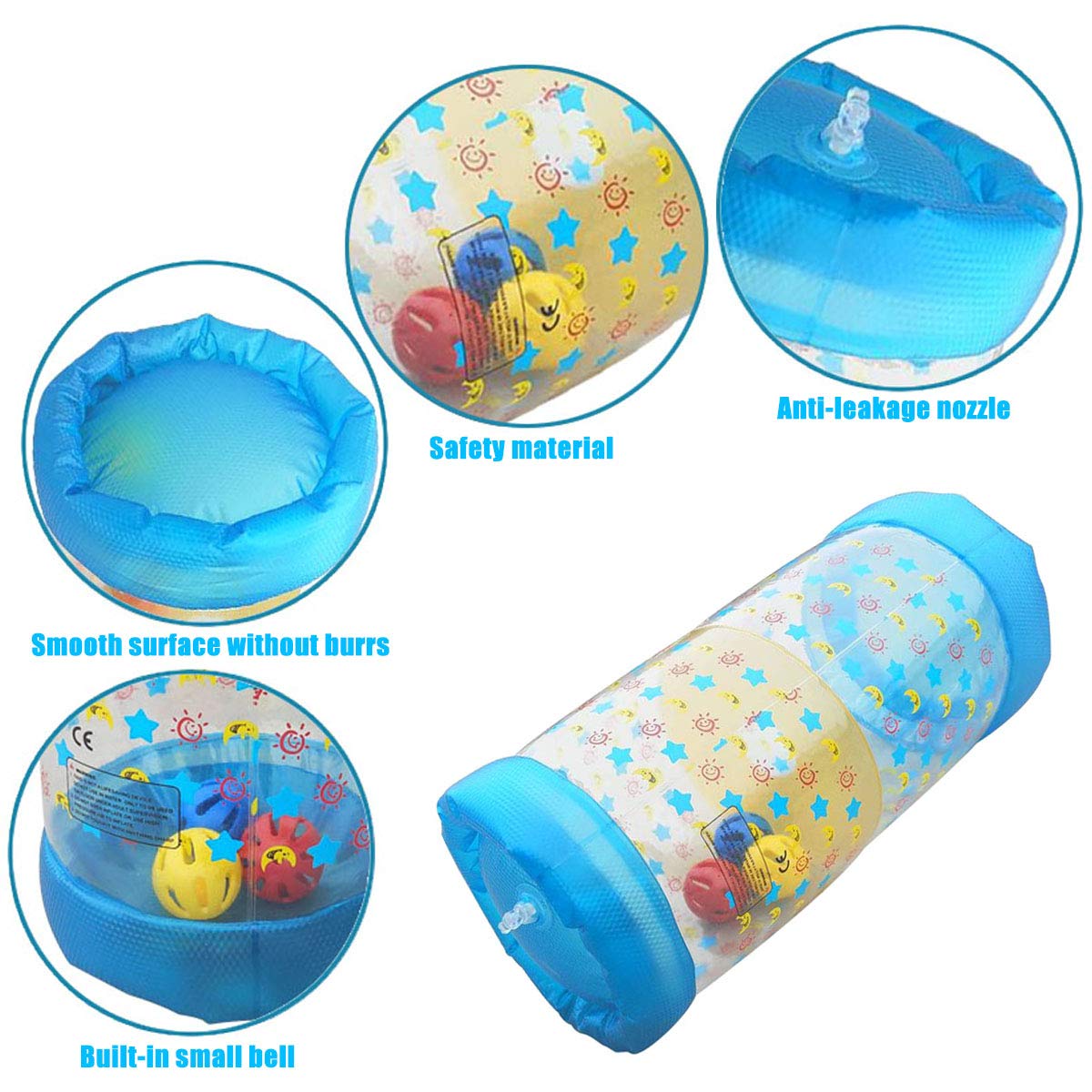 Sensory Fidget Toys for Babies 6-36 Months - Blue Crawling & Fitness Toys to Improve Hearing, Touch, Muscle Development & Coordination - Perfect for Tummy Time, Early Learning & Playtime Activities