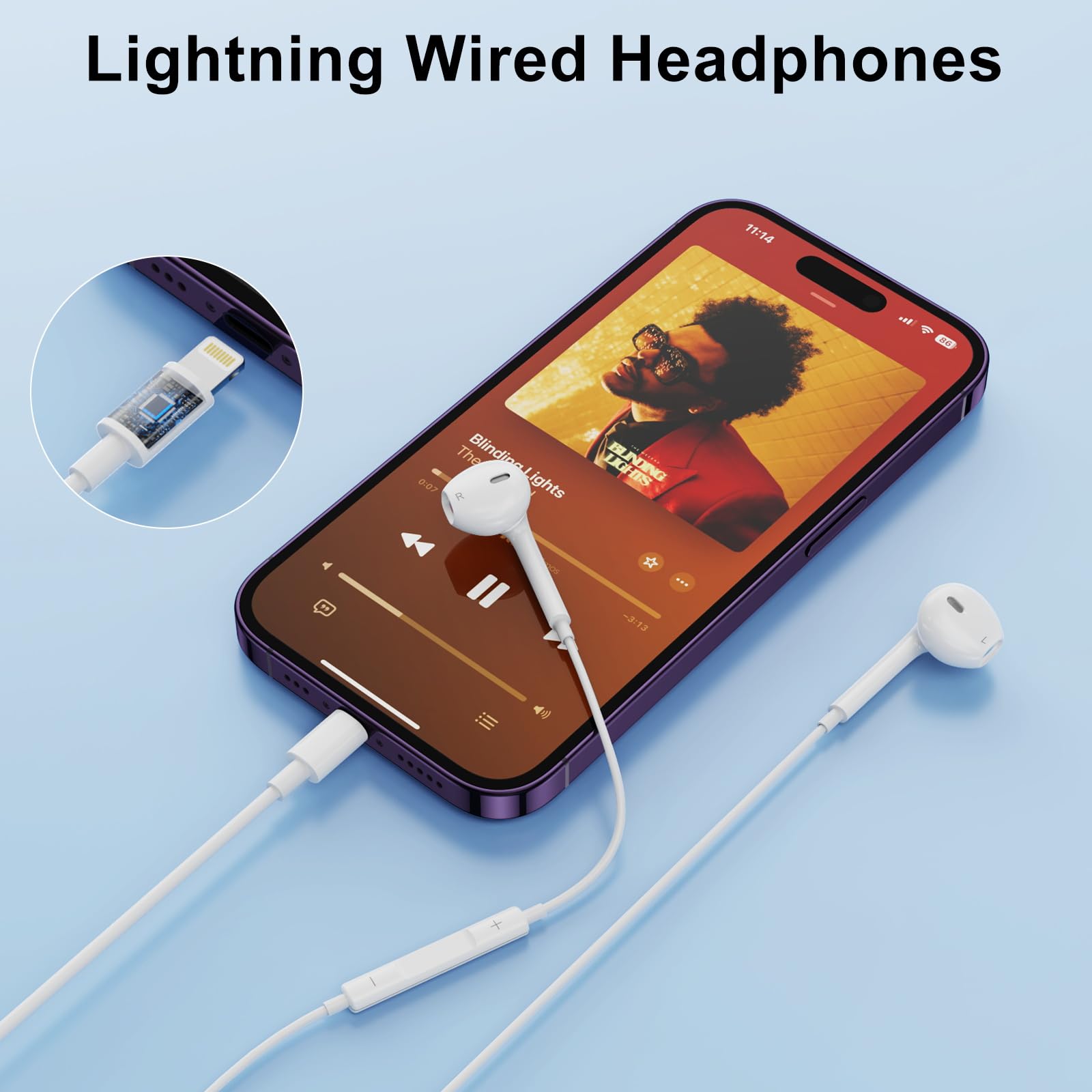 2 Pack MFi Certified Lightning Headphones for iPhone - Wired Earphones with Volume Control & Mic, Compatible with iPhone 14/13/12/11/SE/XR/XS/X/8/8Plus - Perfect for Gaming, Workouts & Commuting