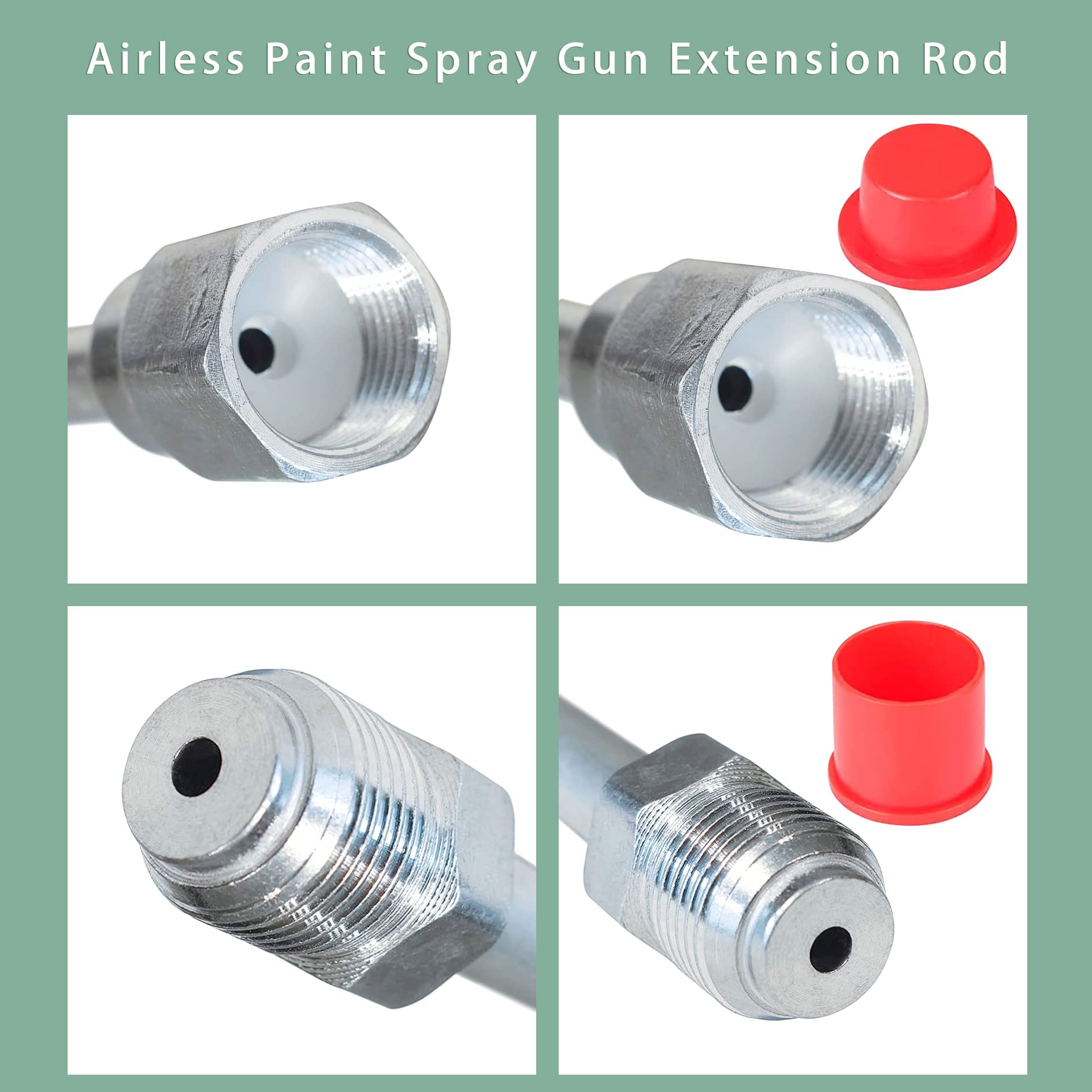 47-Inch Airless Paint Sprayer Tip Extension Pole - Heavy Duty Spray Gun Tip Extension Rod for Red Guard & Paint Projects - Perfect for Walls, Ceilings, and Hard-to-Reach Areas