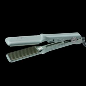 Premium HNK HAIR N KRAFT Ceramic Hair Crimper for Frizz Control - Fast Heating Styling Iron with Ceramic Coated Plates (Grey) - Perfect for Salon, Home Use & Travel Styling