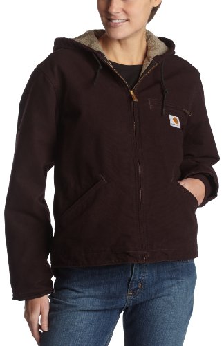 Carhartt Women's Sherpa Lined Sandstone Sierra Jacket - Warm Winter Coat for Outdoor Work & Casual Wear (Regular & Plus Sizes) | Durable Workwear for Construction, Farming & Cold Weather Activities