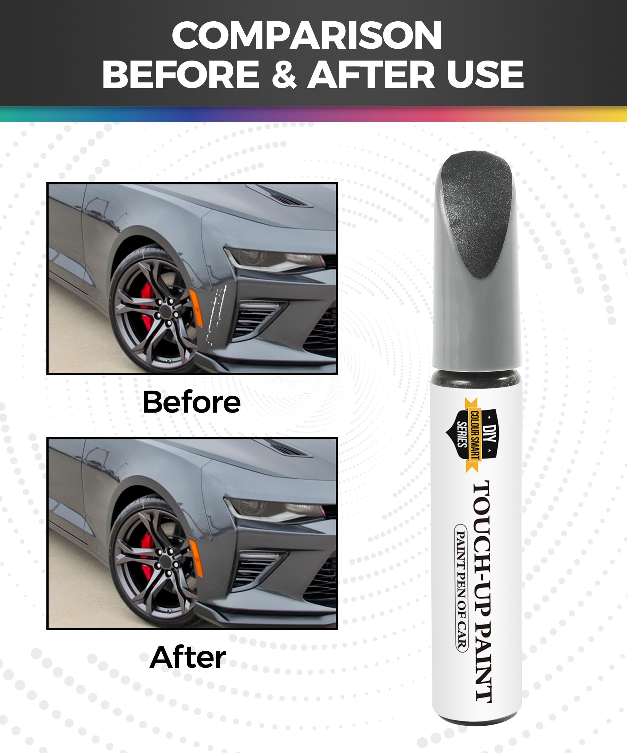 Car Paint Scratch Repair Kit - Touch Up Paint Pen for Cars, Auto Scratch Remover & Eraser (Gray) | Perfect for DIY Car Scratch Fix, Small Dents & Paint Chip Repair | Ideal for Sedans, SUVs & Trucks