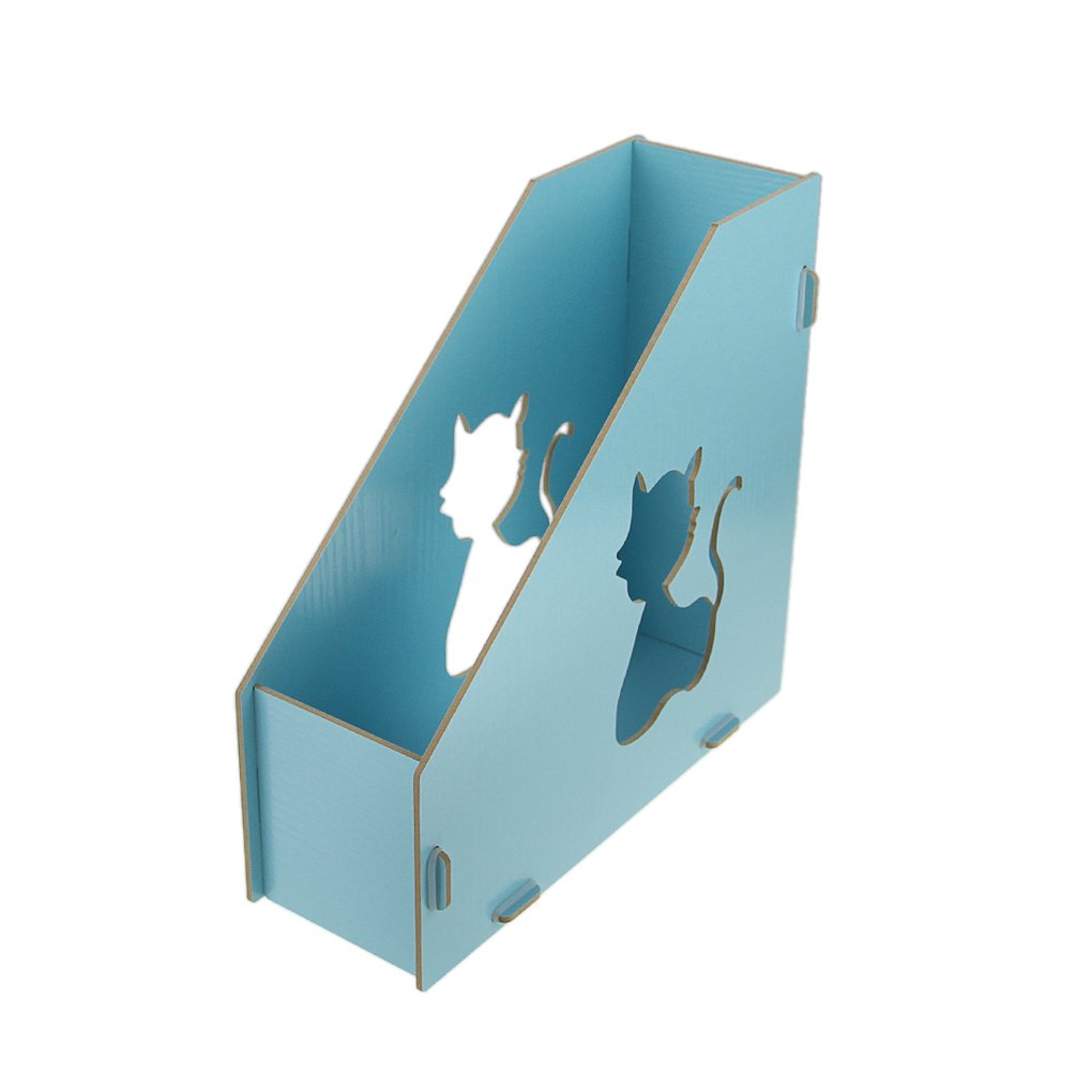 Blue Cat Magazine File Holder - Detachable Desk Organizer for Home & Office - File Storage Box, Document Holder & Book Organizer - Perfect for Office Supplies, School, and Home Organization