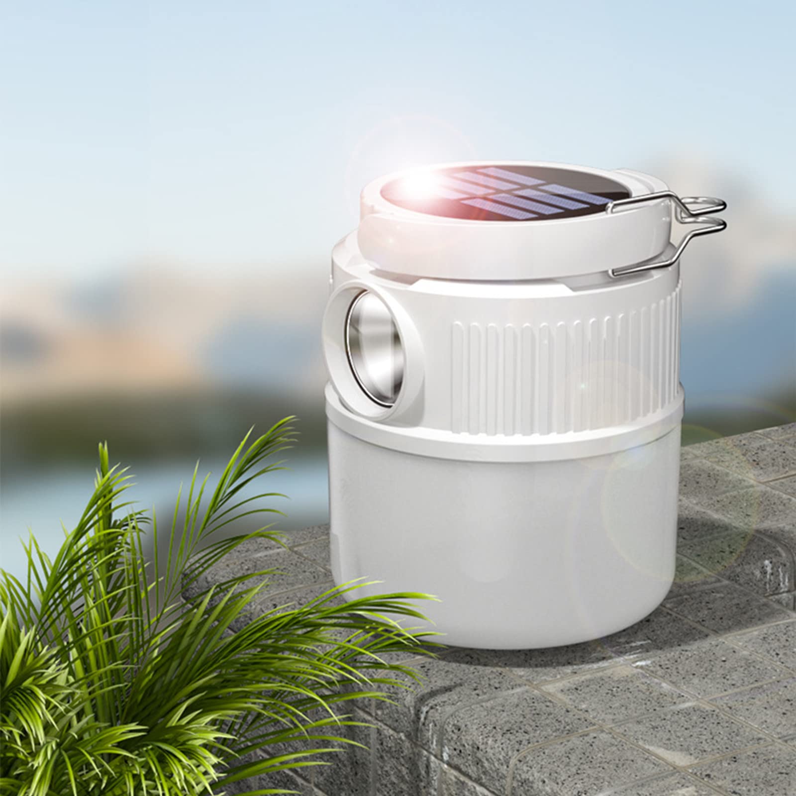 Solar Powered LED Camping Light - USB Rechargeable, 4 Lighting Modes, Waterproof Outdoor Lamp for Emergency, Power Outage, Night Market, Hiking & Backpacking