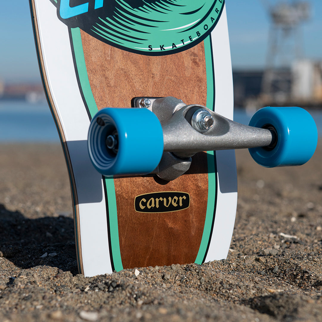Santa Cruz Wave Dot Cut Back Carver Surf Skateboard 9.75 Inch - Perfect for Surf Training, Skatepark Riding & Cruising Streets