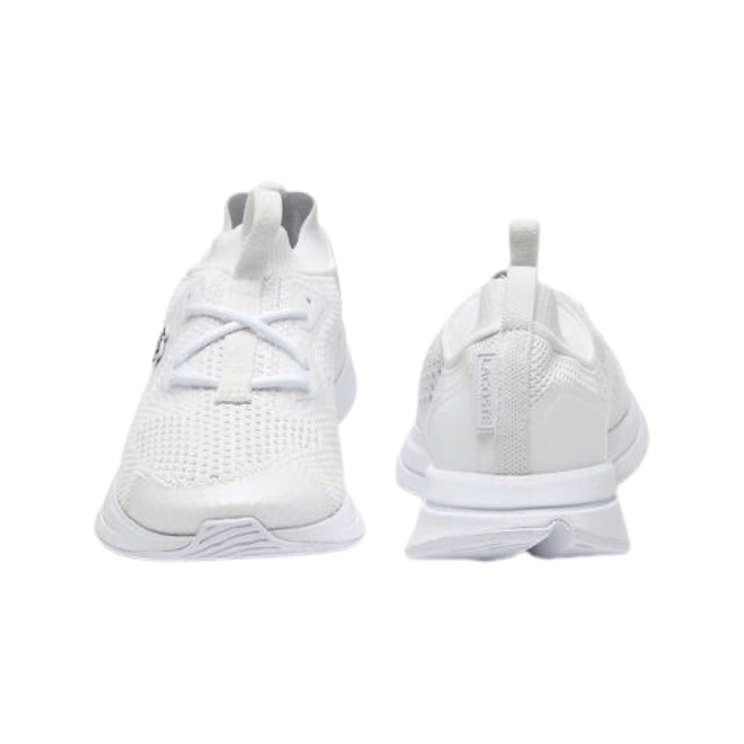 Lacoste Women's Run Spin Knit Sneakers - White Athletic Shoes for Running, Walking & Casual Wear | Comfortable Tennis Shoes for Women