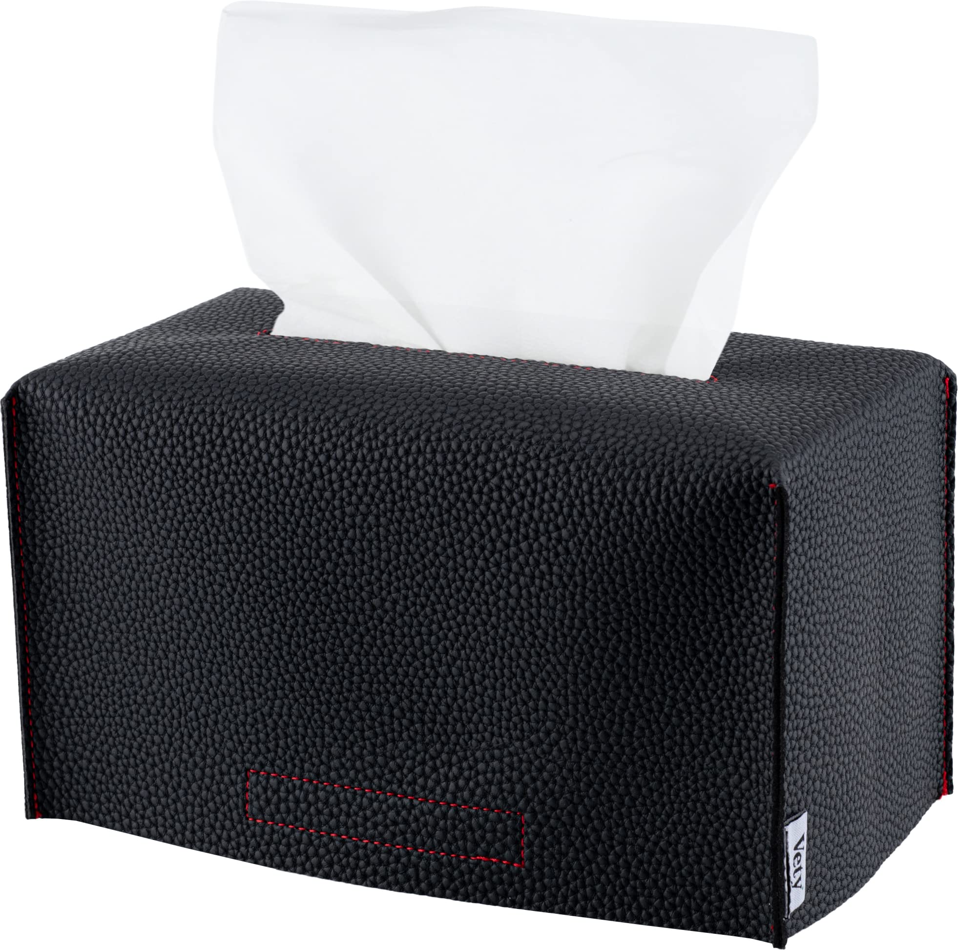 VETY EmphaSeams PU Leather Tissue Box Cover with Bottom Velcro, 9.5