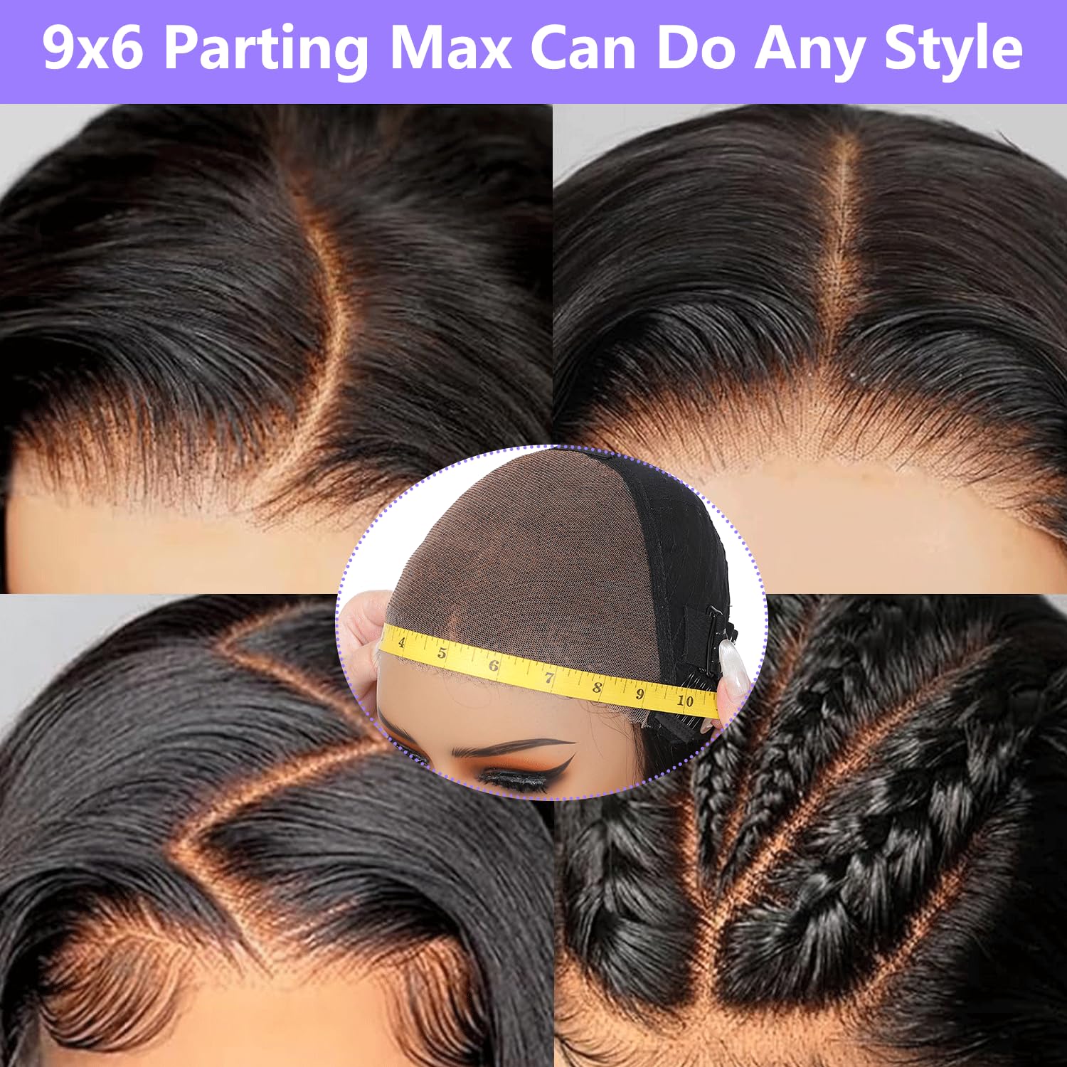 Glueless Human Hair Wigs 9x6 HD Lace Closure - Pre Plucked, Pre Cut, Bleached Knots, 180 Density Straight Lace Front Wig (24 Inch) for Daily Wear, Parties & Special Occasions
