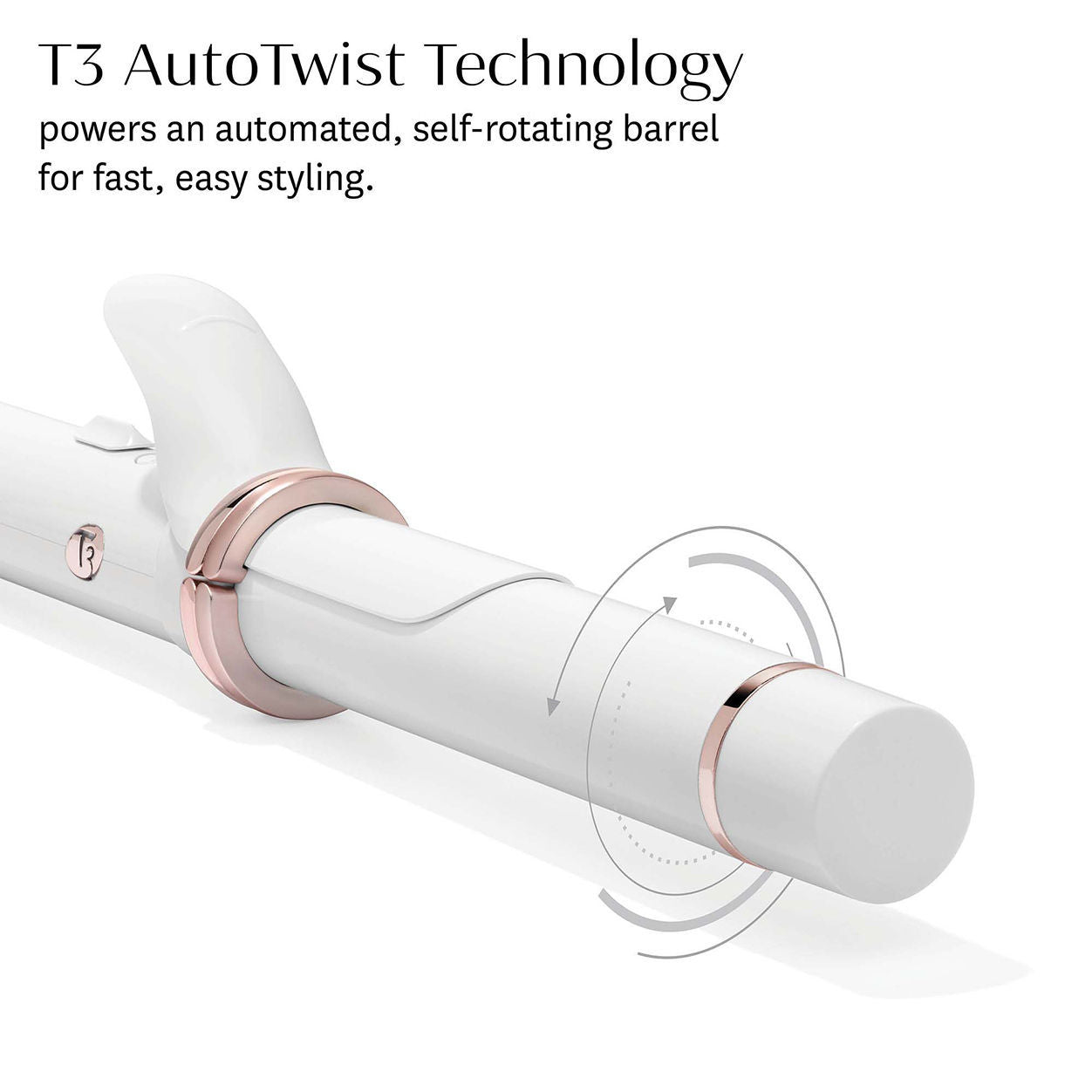 T3 Curlwrap Hair Styler - Professional Ceramic Curling Iron for Salon-Quality Waves & Curls - Perfect for Home Styling & Special Occasions