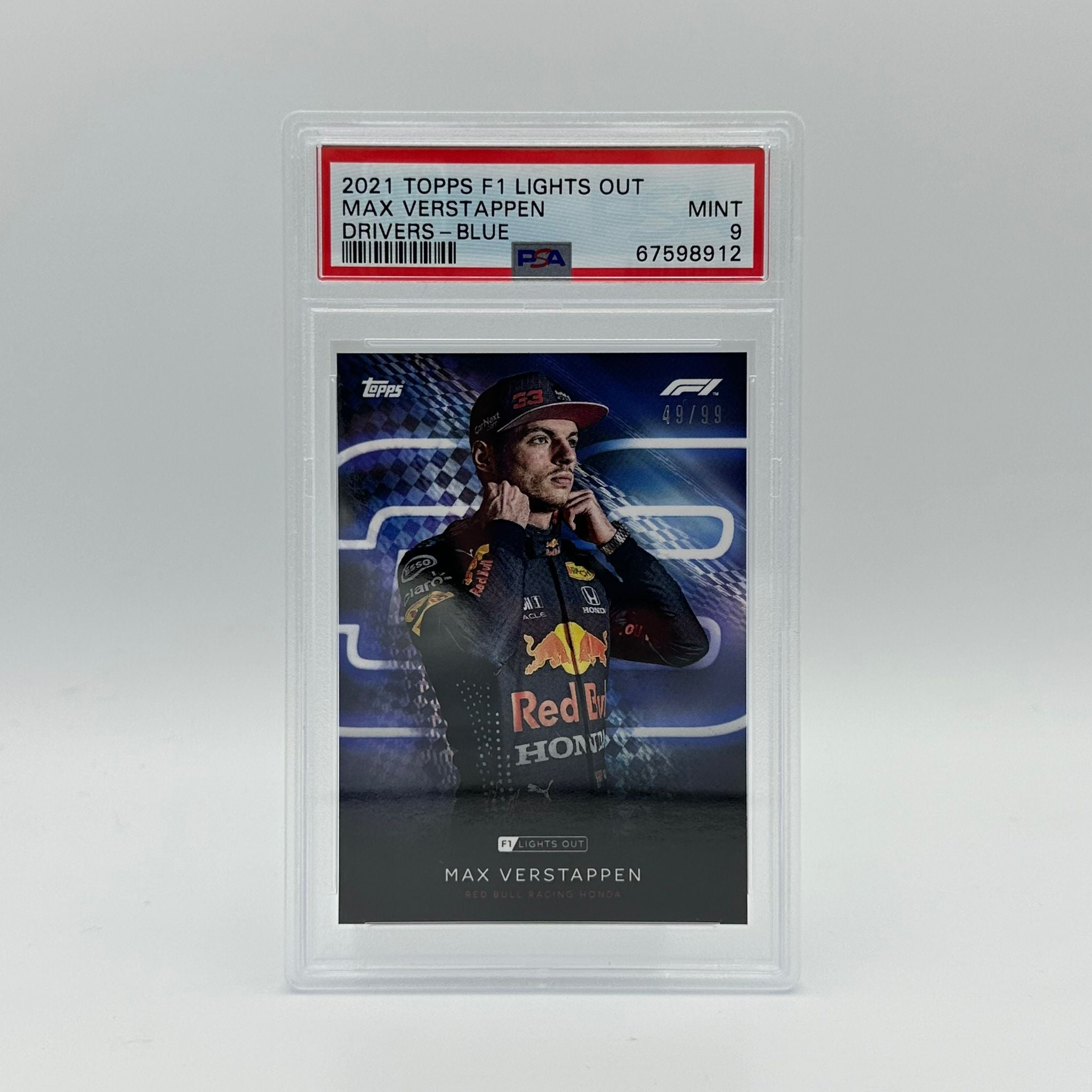 PSA 9 Graded 49/99 Max Verstappen Blue Parallel Racing Card - Perfect for F1 Collectors & Sports Memorabilia Displays