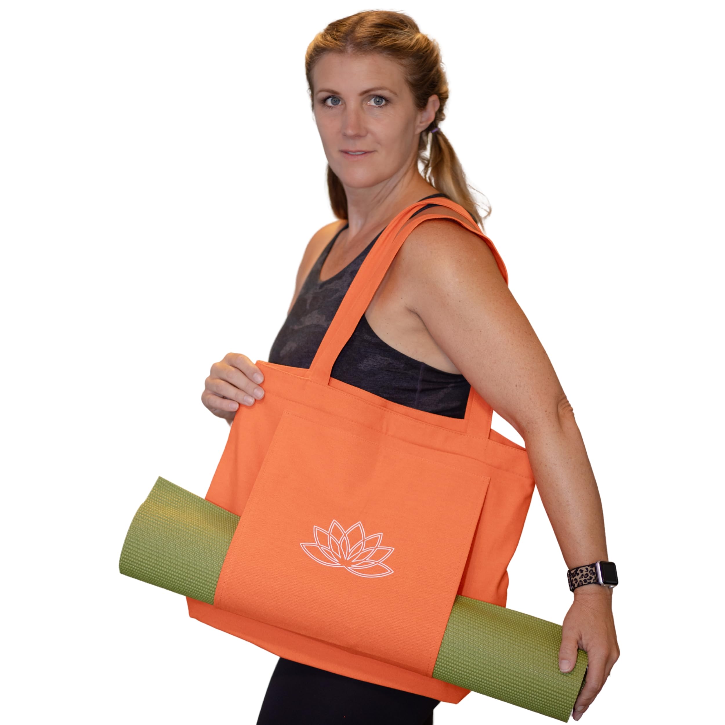 Premium Yoga Mat Bag for Women - Non-Slip Gym Tote with Pockets - Yoga Mat Carrier & Workout Bag - Fits All Standard Mats (5-8mm) - Perfect for Yoga Class, Gym, Travel & Outdoor Workouts