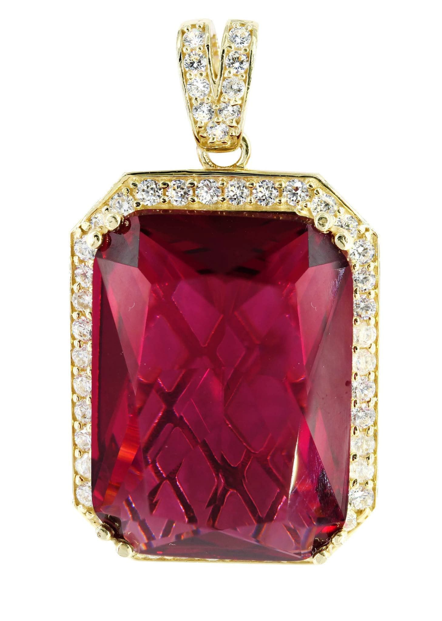 10K Gold Ruby Pendant Necklace - 12.2 Grams Genuine Gemstone Jewelry for Women - Perfect for Valentine's Day, Anniversary & Special Occasions