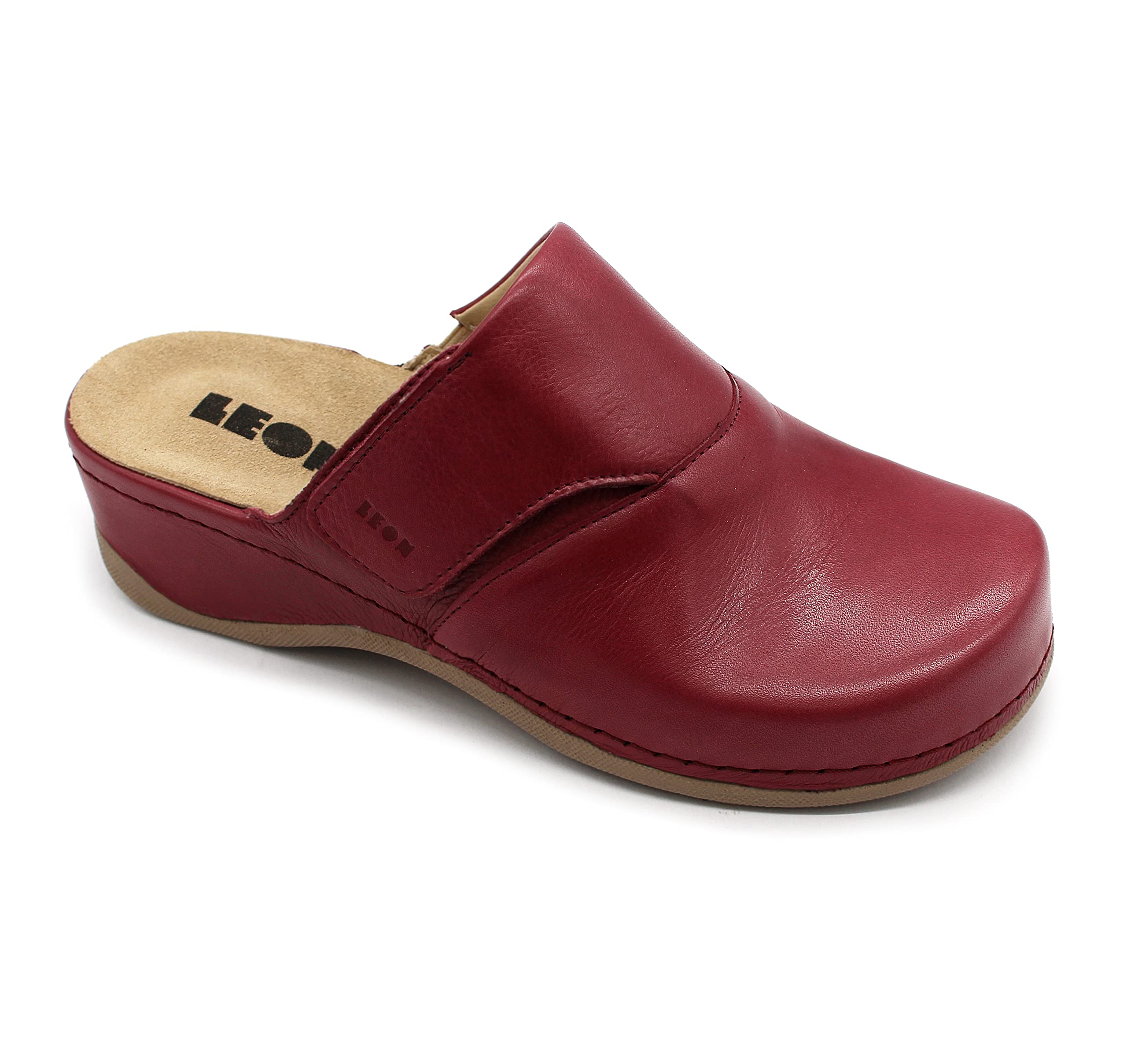 LEON 2019 Women's Genuine Leather Slip-On Mule Clogs - Comfortable House Slippers for Indoor/Outdoor Wear - Perfect for Home, Office & Casual Outings