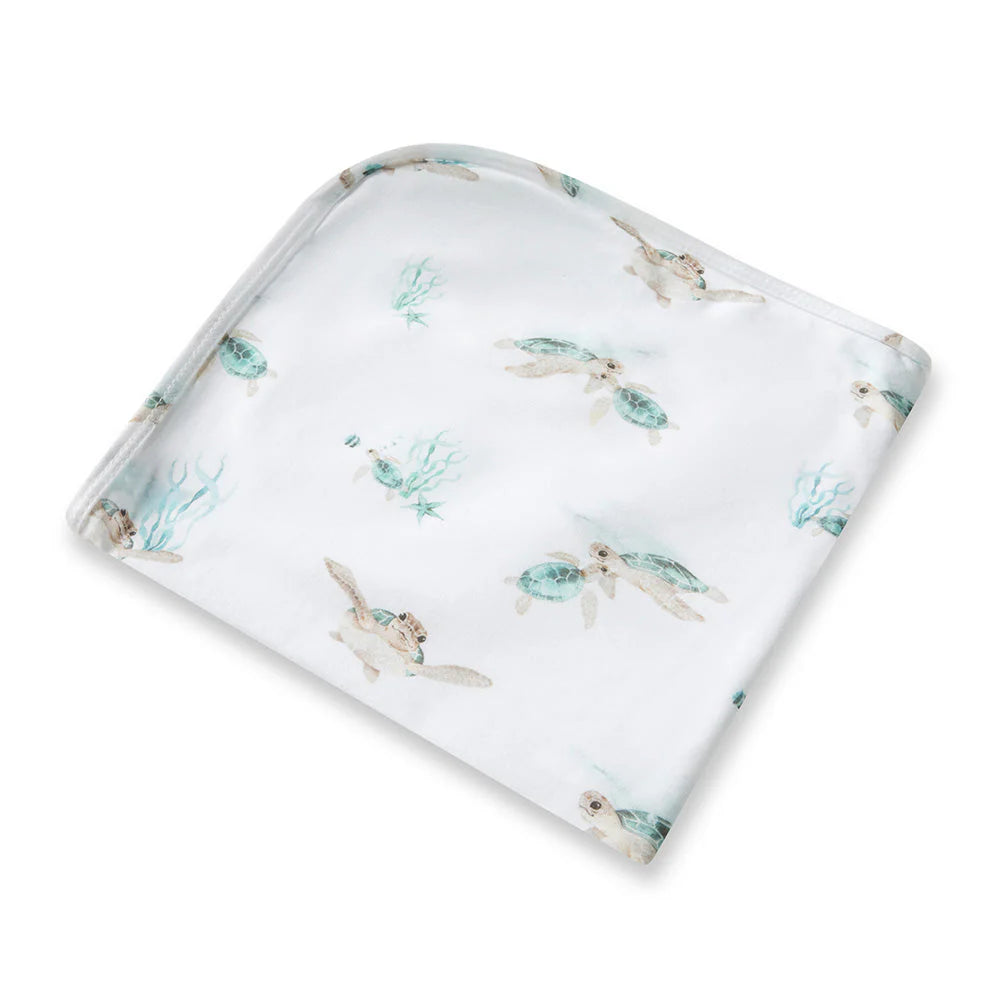 Snuggle Hunny Baby Jersey Wrap & Beanie Set - Soft Turtle Design for Newborns - Perfect for Photo Shoots, Gifts & Cozy Outings