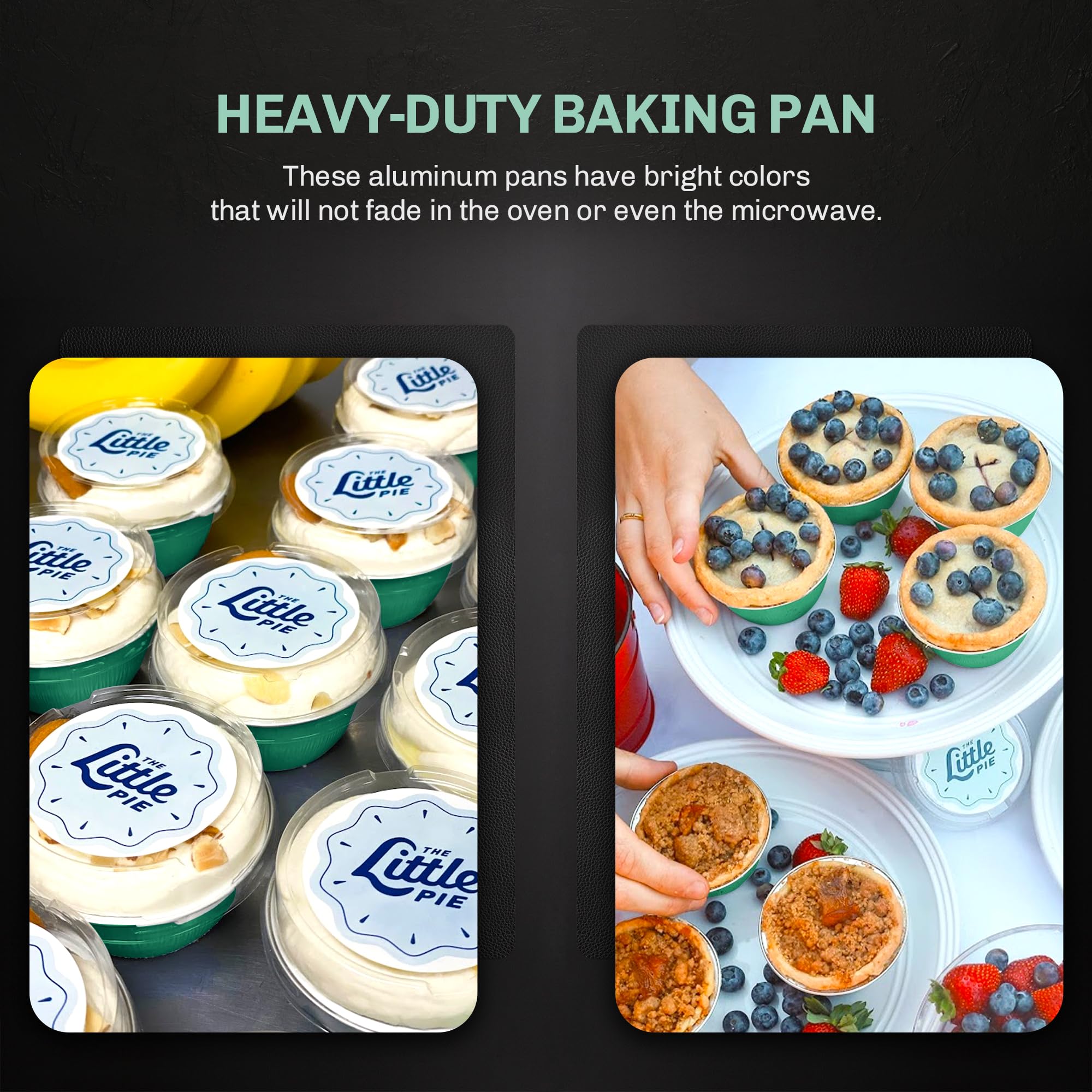 KitchenDance 4oz Disposable Aluminum Baking Cups with Lids - 1000 Pack Green Stackable Foil Pans for Creme Brulee, Flan, Cupcakes - Perfect for Home Baking, Dessert Making & Party Catering