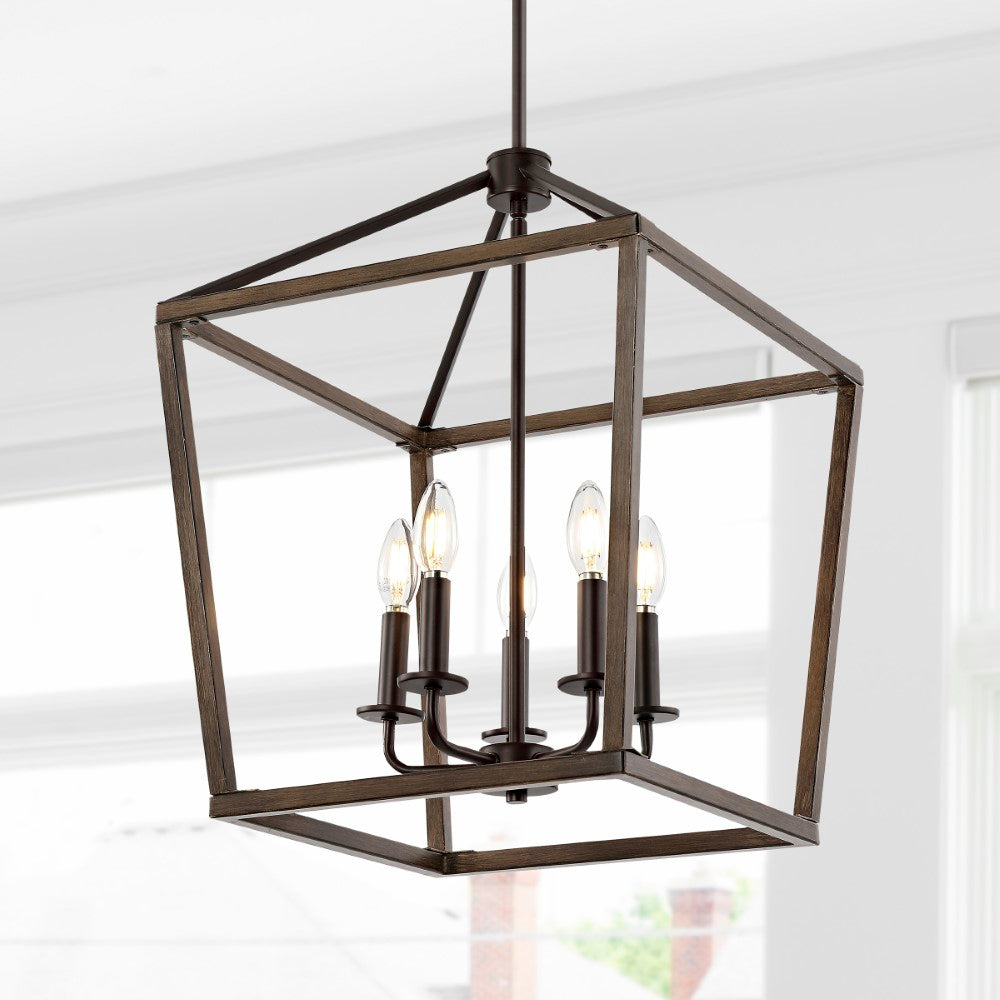 Oria 10-Inch Iron Farmhouse Industrial LED Pendant Light - Rustic Vintage Ceiling Lighting Fixture for Kitchen Island, Dining Room, Entryway, Porch & Patio