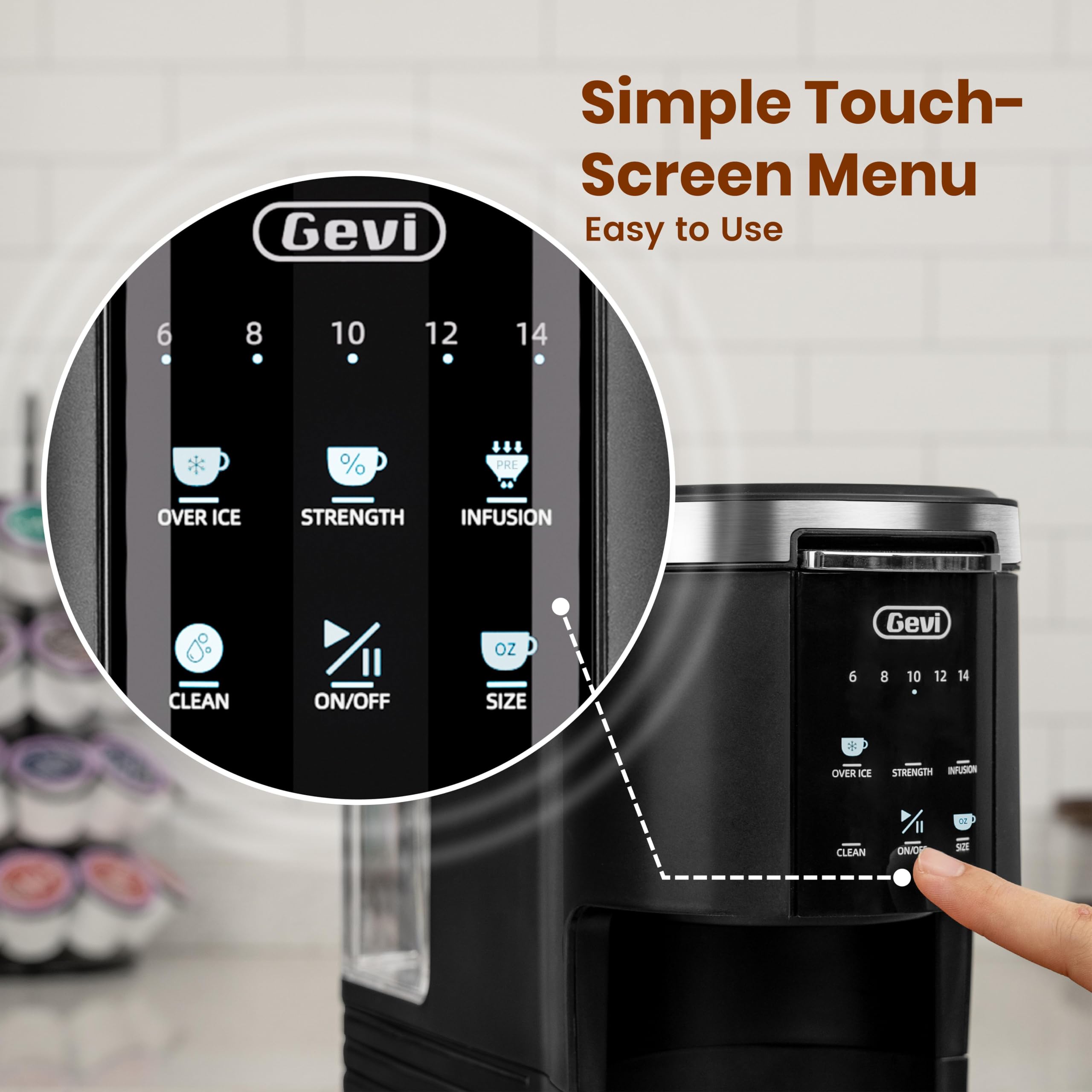 Gevi EzPod Single Serve Coffee Maker - Portable for Office & Camping