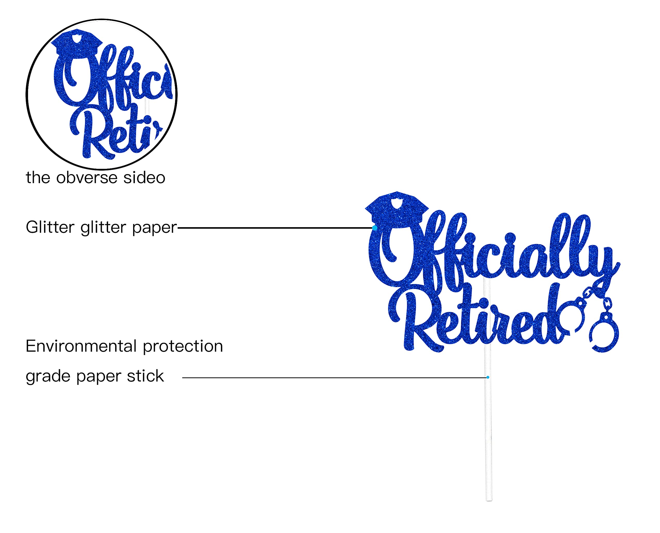 Officially Retired Police Officer Cake Topper - Happy Retirement Cake Decorations - The Legend Has Retired Police Party Supplies - Blue | Perfect for Retirement Cakes, Farewell Parties & Law Enforcement Celebrations