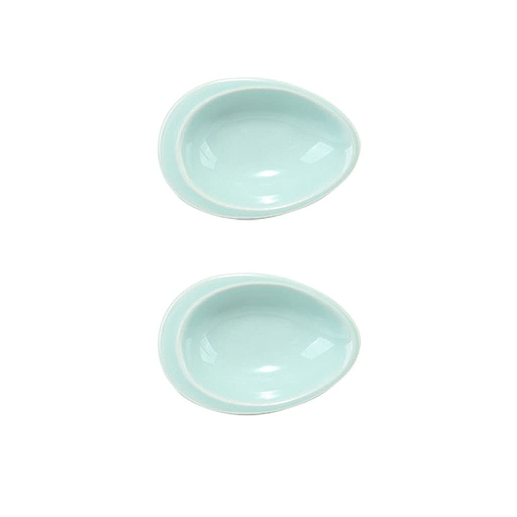 Premium Porcelain Salad Bowls & Soy Sauce Dishes - 2-Pack Mini Appetizer Plates for Sushi, Dipping Sauces, Ketchup & Seasonings | Elegant Tear Drop Design | Perfect for Restaurants, Home Dining & Party Serving
