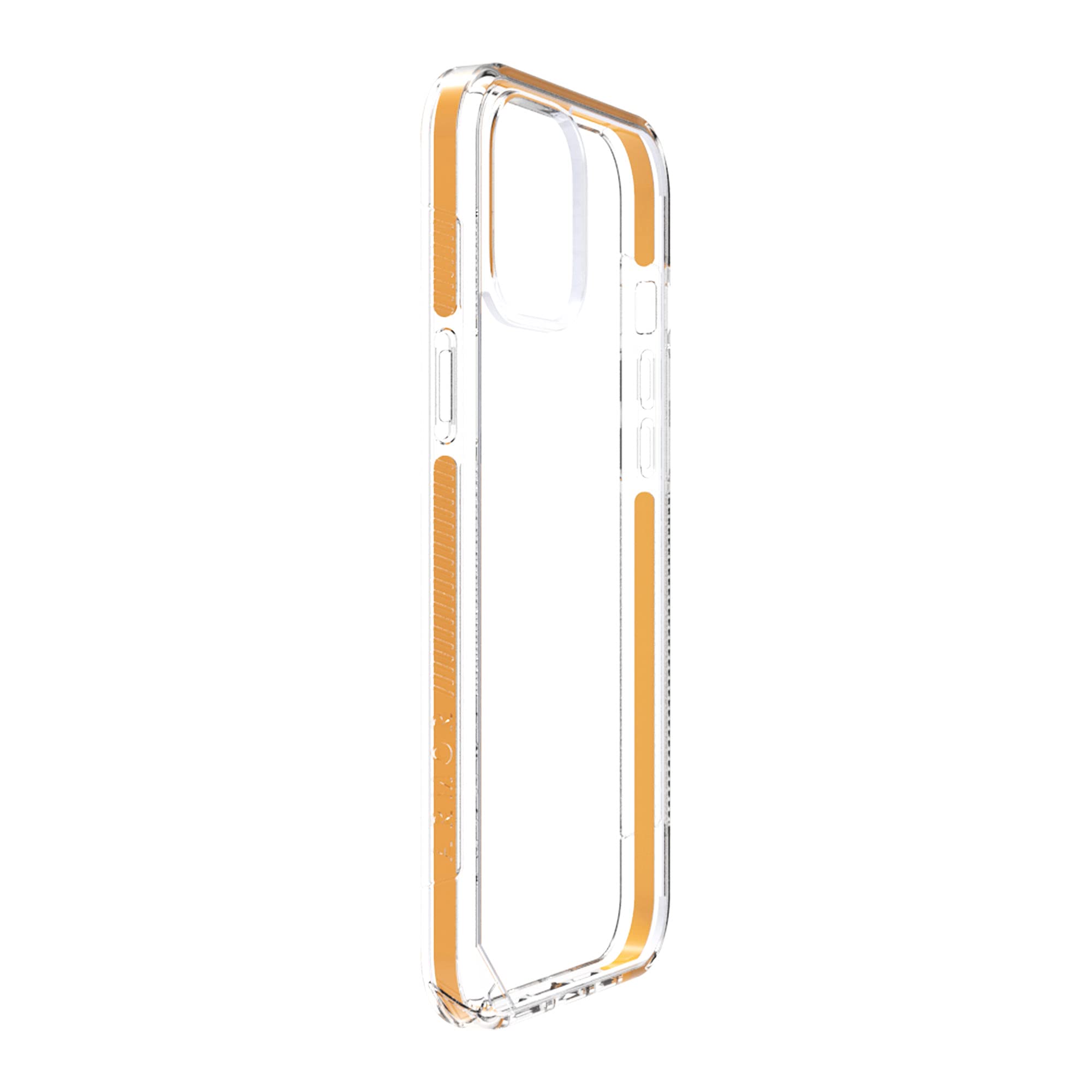 ARMOR Signature Crystal Clear iPhone 12 Pro/12 Case with Orange Tape - Slim Protective Cover for Everyday Use, Work & Travel