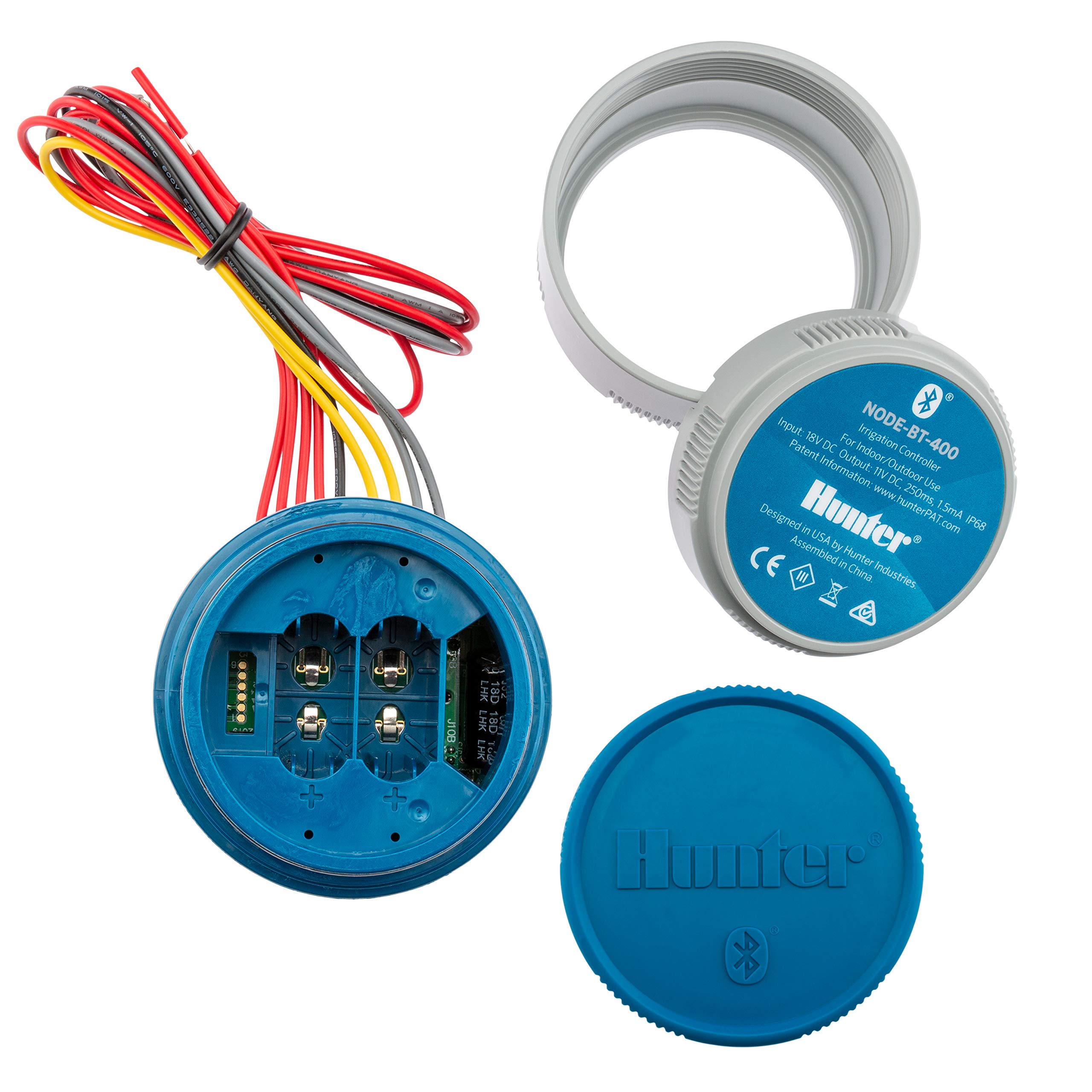 SPW Hunter Node-BT-200 Smart Irrigation Controller - 2 Zone Bluetooth Water Timer with Dual Station, 9V Battery Powered - Perfect for Lawn, Garden & Landscape Watering Systems