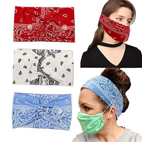 Non-Slip Yoga Headbands for Women - 5 Pack Stretchy Hair Accessories for Workouts, Running & Fitness - Cute & Comfortable Head Wraps for Active Lifestyles
