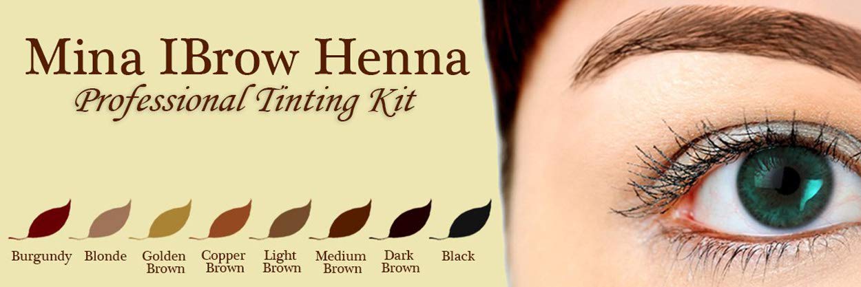 Mina iBrow Henna Eyebrow Stencil Kit - Precise Eyebrow Shaping Tool for Perfect Brows - DIY Eyebrow Tinting & Henna Brow at Home