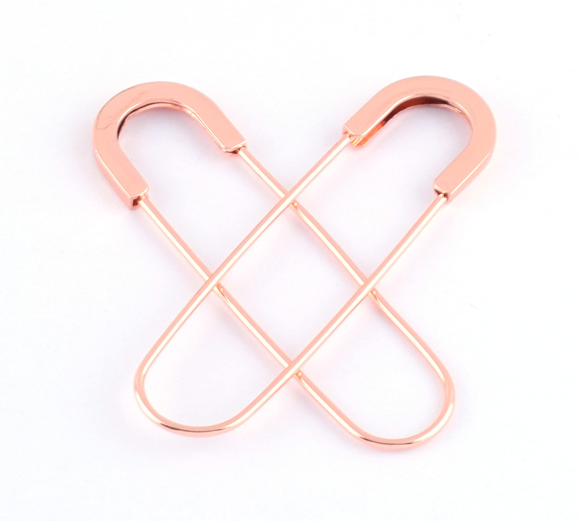 Rose Gold Safety Pins 79mm - Coiless Kilt Pins for DIY Sewing & Apparel