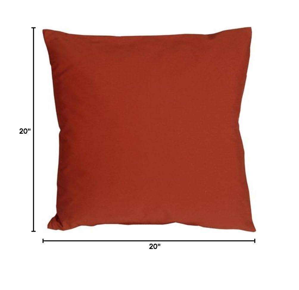 20x20 Rust Cotton Throw Pillow - Bohemian Caravan Décor for Sofa, Bed & Outdoor Use - Soft Decorative Cushion Cover