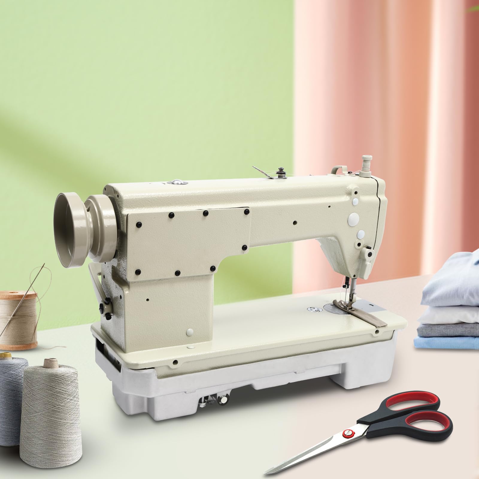 Industrial Heavy Duty Sewing Machine 6150 - High Speed Commercial Straight Stitch Flatbed Sewing Machine for Leather, Canvas, Rubber, Shoes, Boots, Bags & Doll Making - Perfect for Upholstery, Leathercraft & Shoe Repair Workshops
