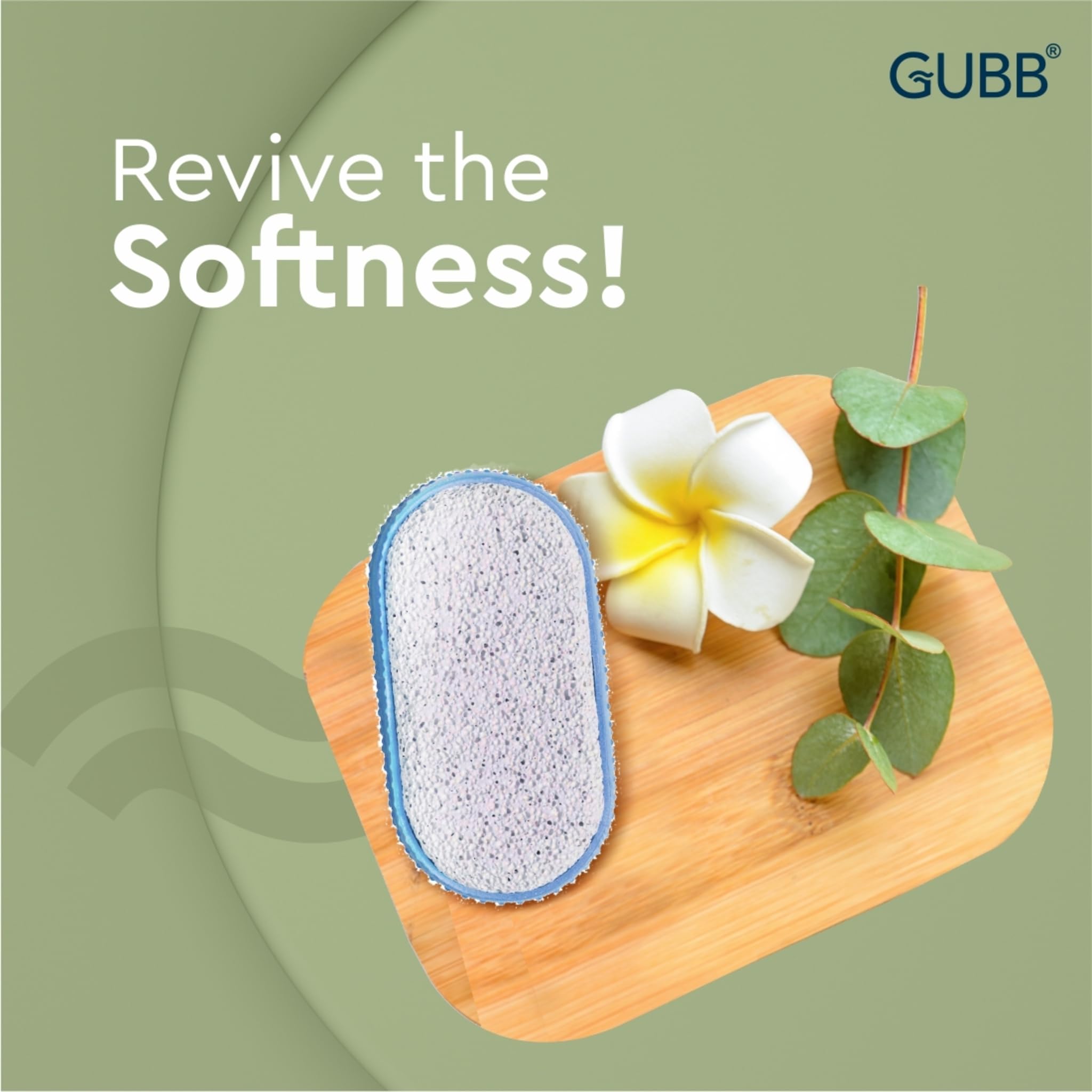 GUBB Pumice Stone for Feet - Effective Dead Skin Remover & Callus Exfoliator with Ergonomic Rubber Grip - Pedicure Tool for Cracked Heels & Dry Skin - Moisturizing Foot Care for Smooth Soft Feet - Pack of 2 - Perfect for Home Spa, Pedicures & At-Home Foot Care Routines