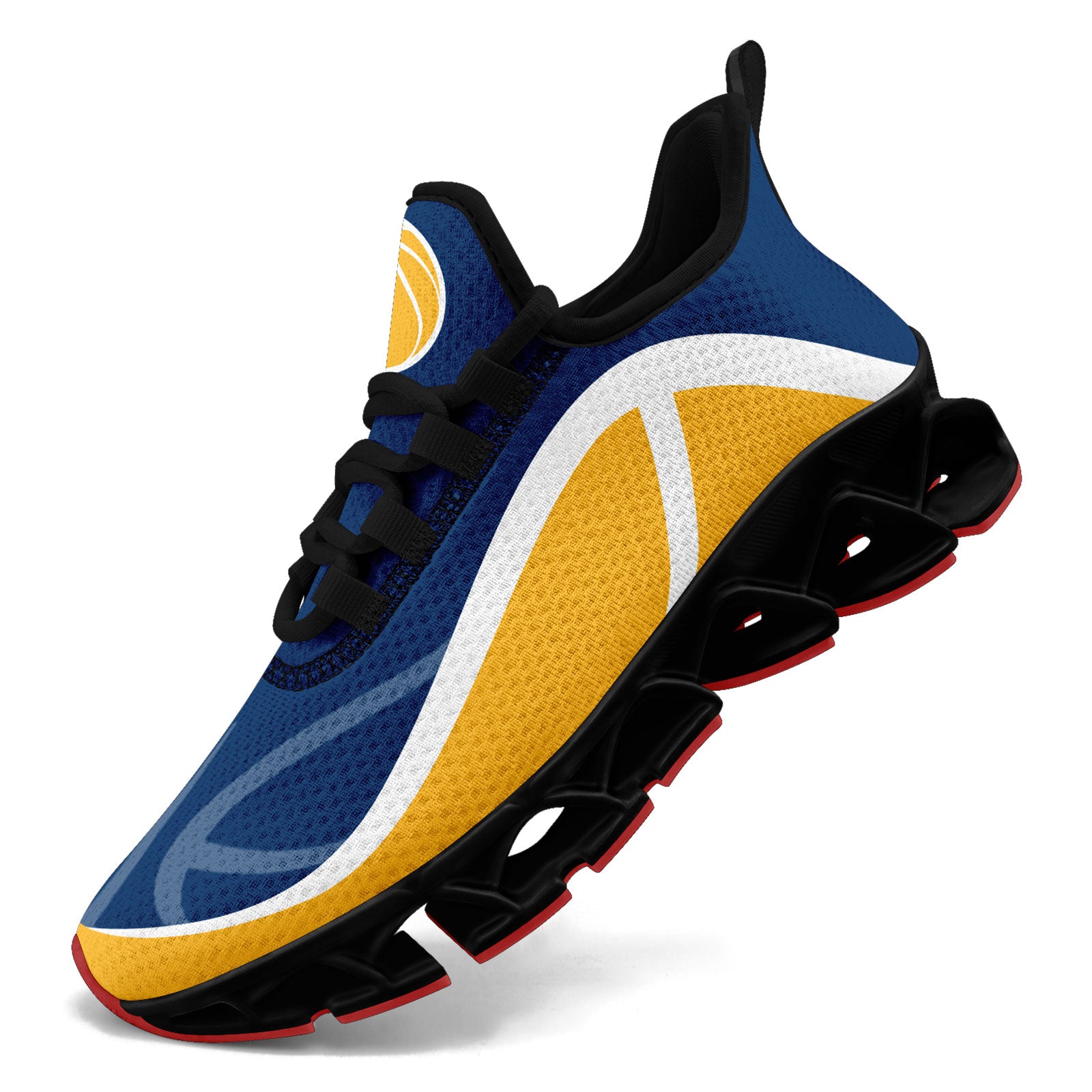 Custom Blue & Yellow Maxsoul Personalized Sneakers - Lightweight Comfortable Walking Shoes for Men & Women (Style FN003XD D020391) - Perfect for Running, Gym Workouts & Casual Wear