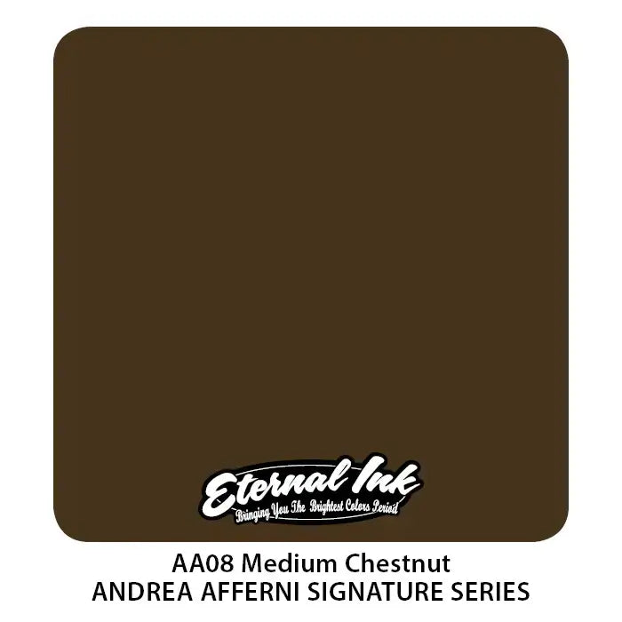 Andrea Afferni Eternal Ink - Medium Chestnut 1oz - Premium Tattoo Ink for Professional Artists & Tattoo Enthusiasts - Ideal for Fine Line Work, Shading & Permanent Makeup
