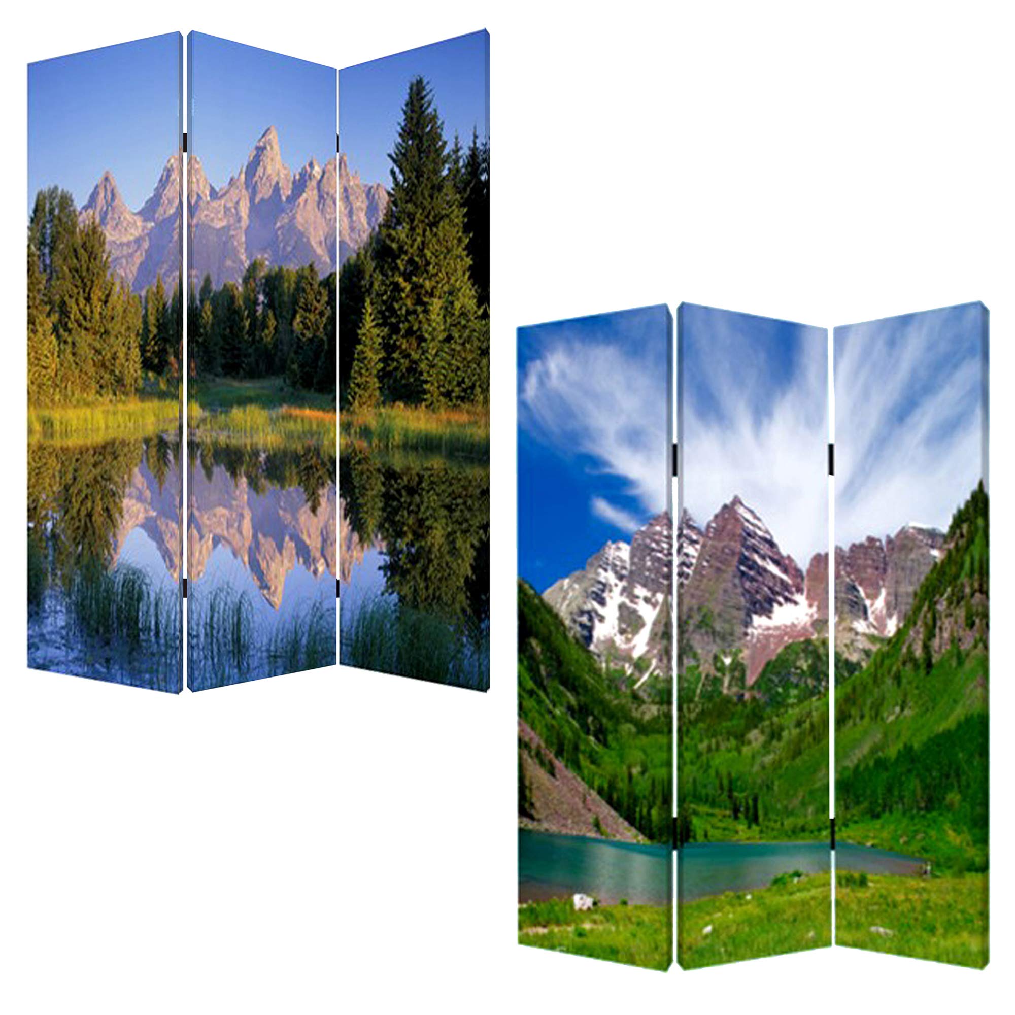 Stylish Screen Gems Mountain Peaks Room Divider - 6-Panel Folding Privacy Screen for Home Office, Bedroom & Living Room | Perfect for Space Separation, Decoration & Sound Dampening