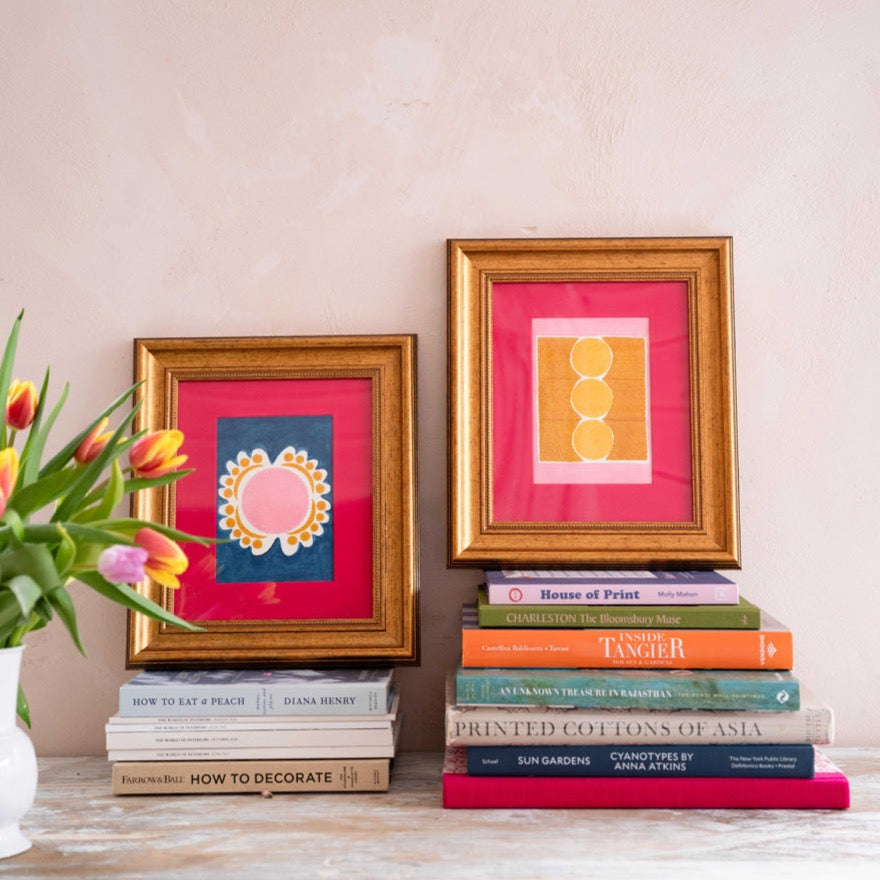 Gold Framed Cotton Paper Print - Bloomsbury Yellow Wall Art for Living Room & Bedroom Decor
