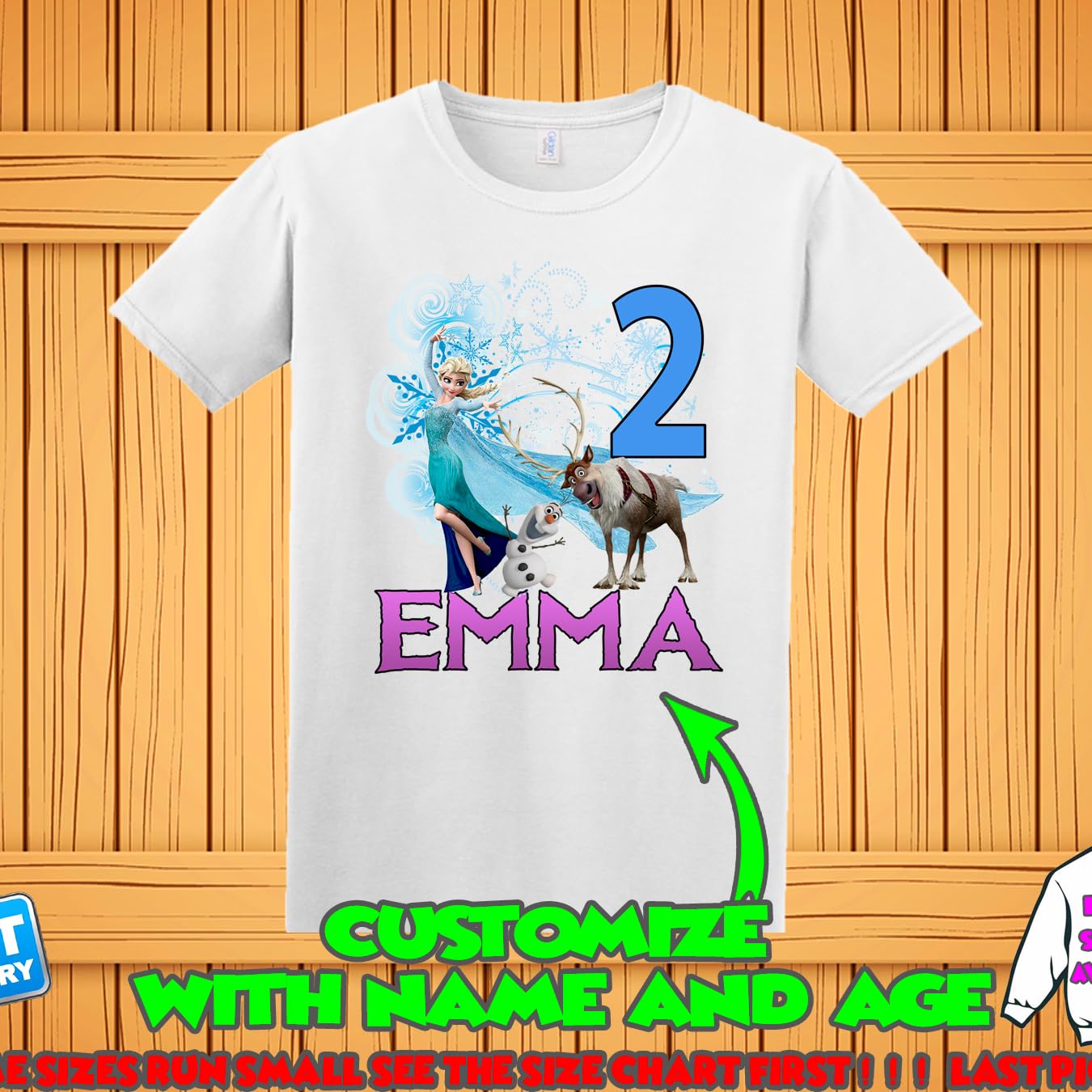 Frozen Birthday Shirt for Kids - Custom Personalized Frozen T-Shirts for Girls & Boys - Disney Frozen Family Matching Outfits - Perfect for Birthday Parties, Family Photos & Disney Theme Events