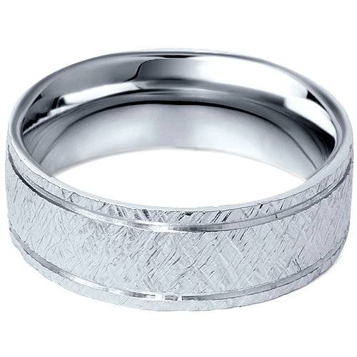 950 Platinum Men's 7mm Flat Brushed Wedding Band Ring - Classic Comfort Fit for Engagement, Anniversary & Everyday Wear