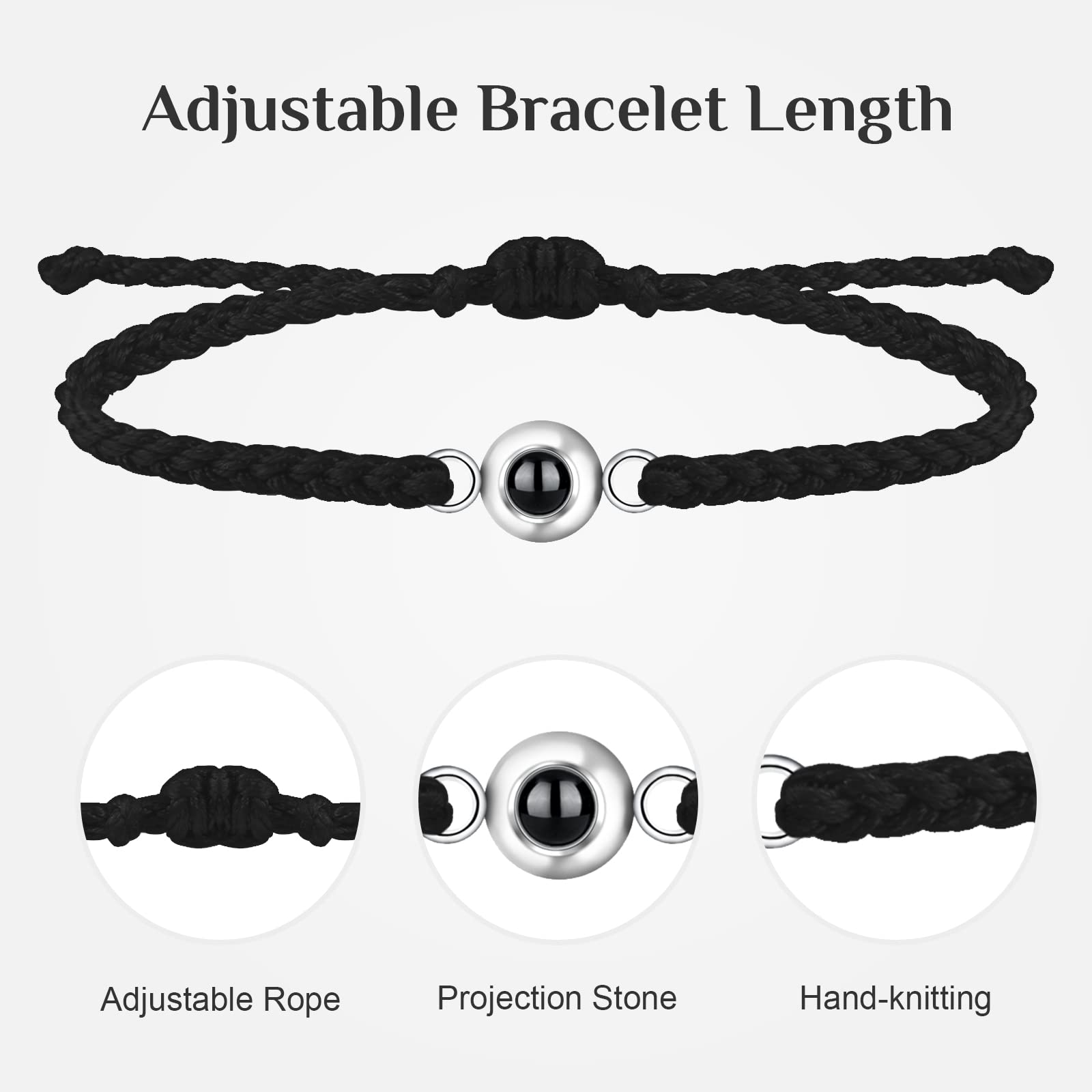 Custom Photo Bracelets with Personalized Picture Inside - Engraved Projection Memorial Gifts for Women, Men & Family - Perfect for Anniversaries, Birthdays & Special Occasions
